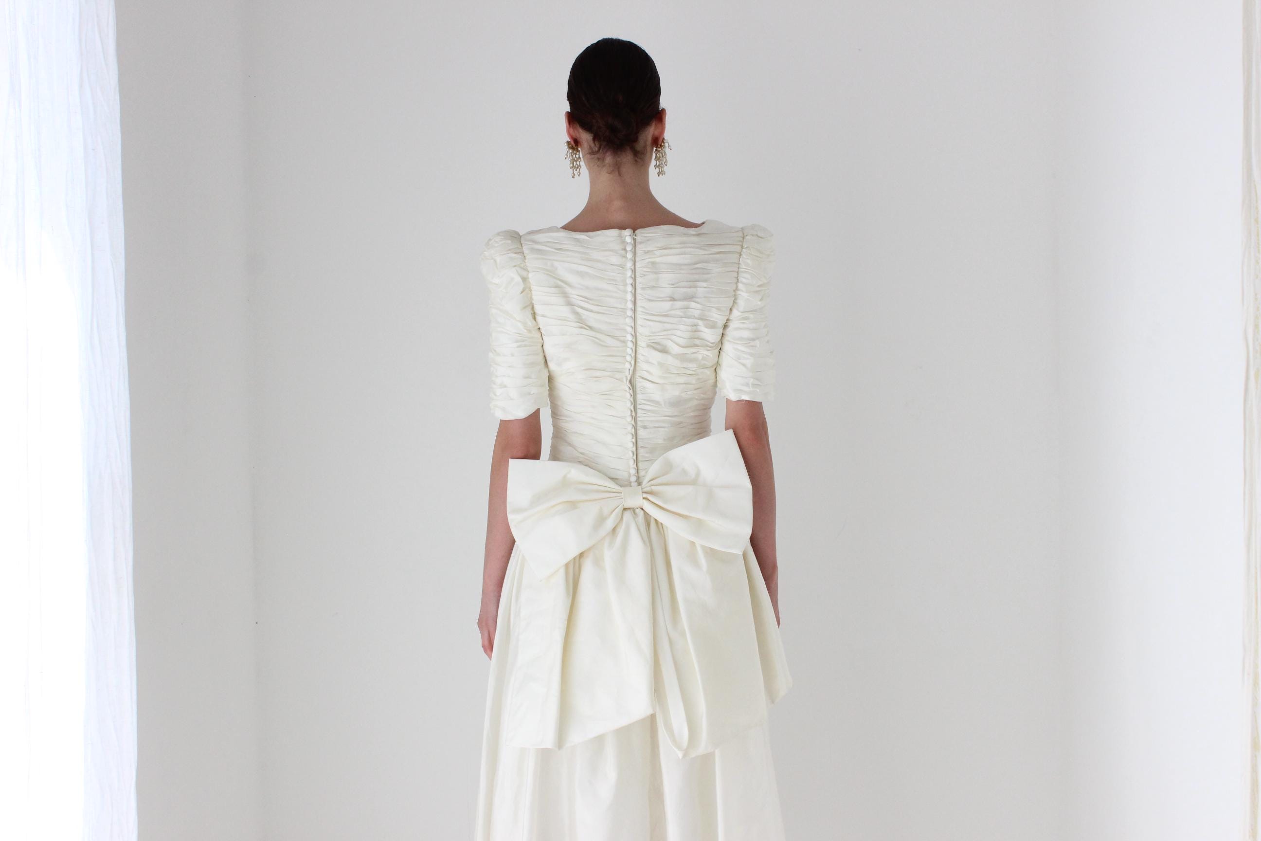 Glorious 80s Victor Costa Silk Taffeta Tea Length Dress