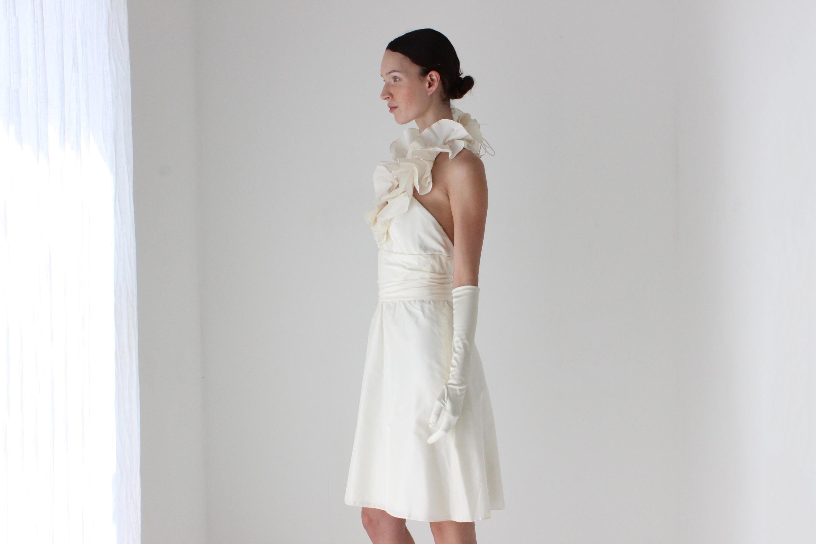2011 AMSALE Ruffle Silk Taffeta Mini