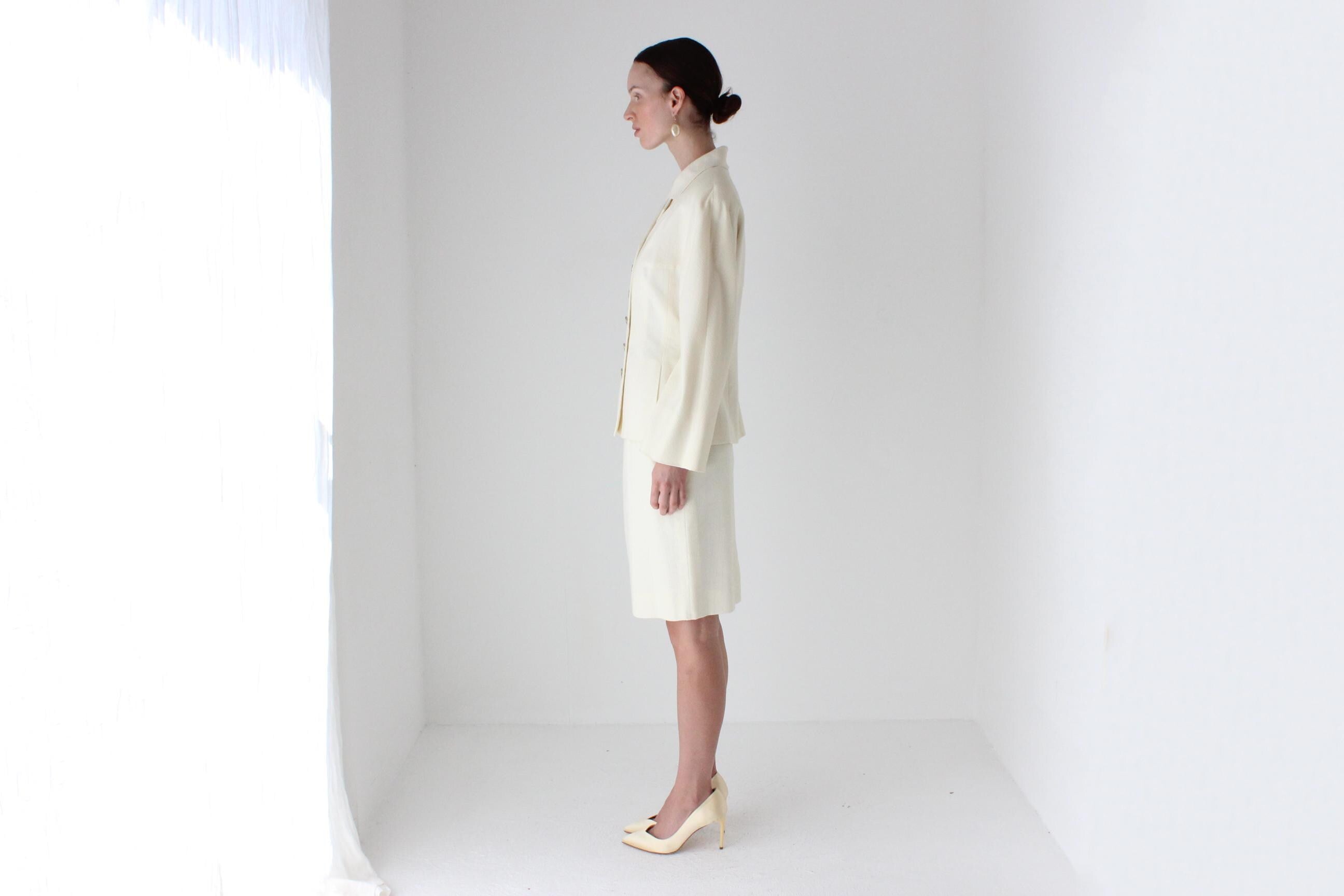 80s Karl Lagerfeld Raglan Shoulder Bridal Suit