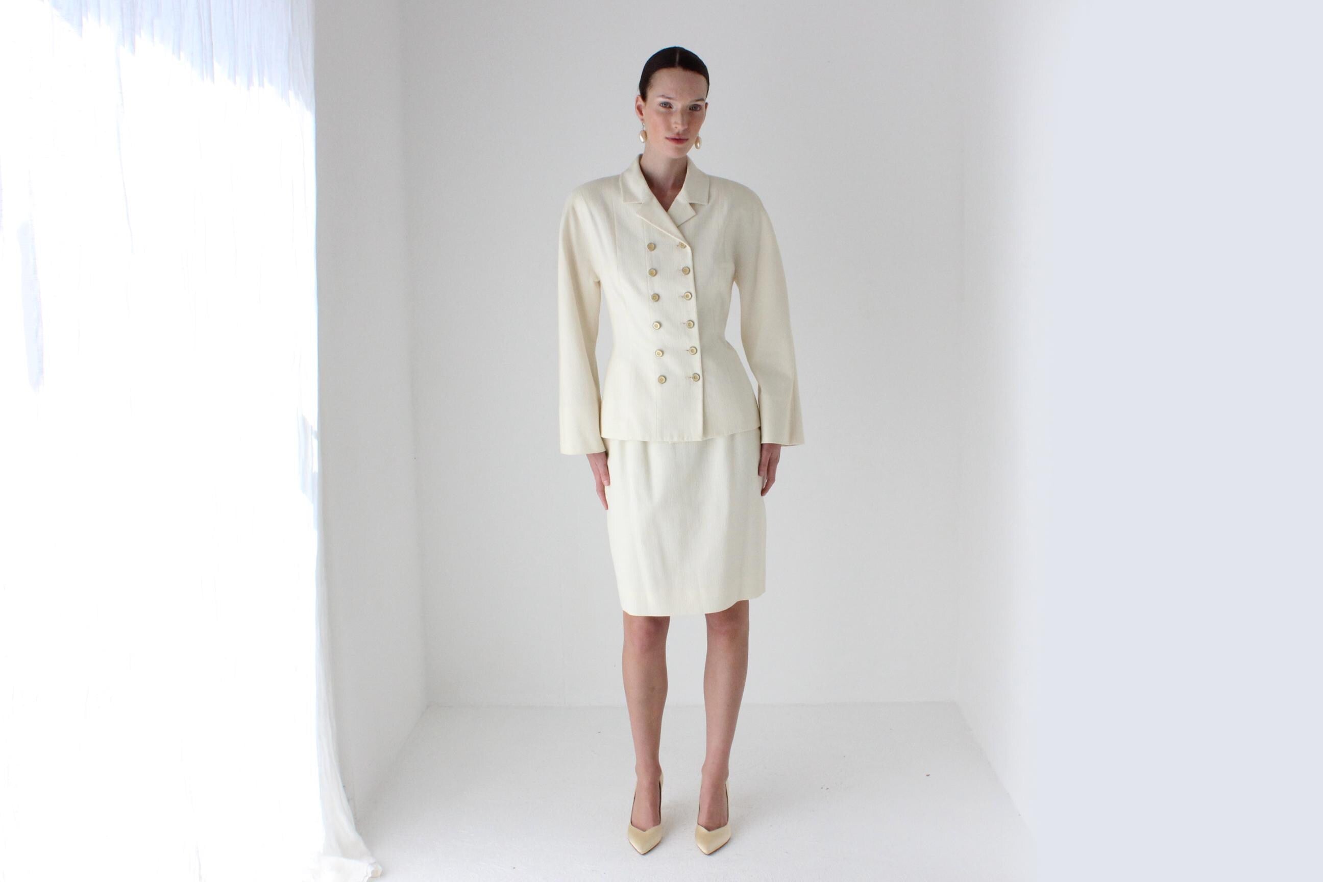 80s Karl Lagerfeld Raglan Shoulder Bridal Suit