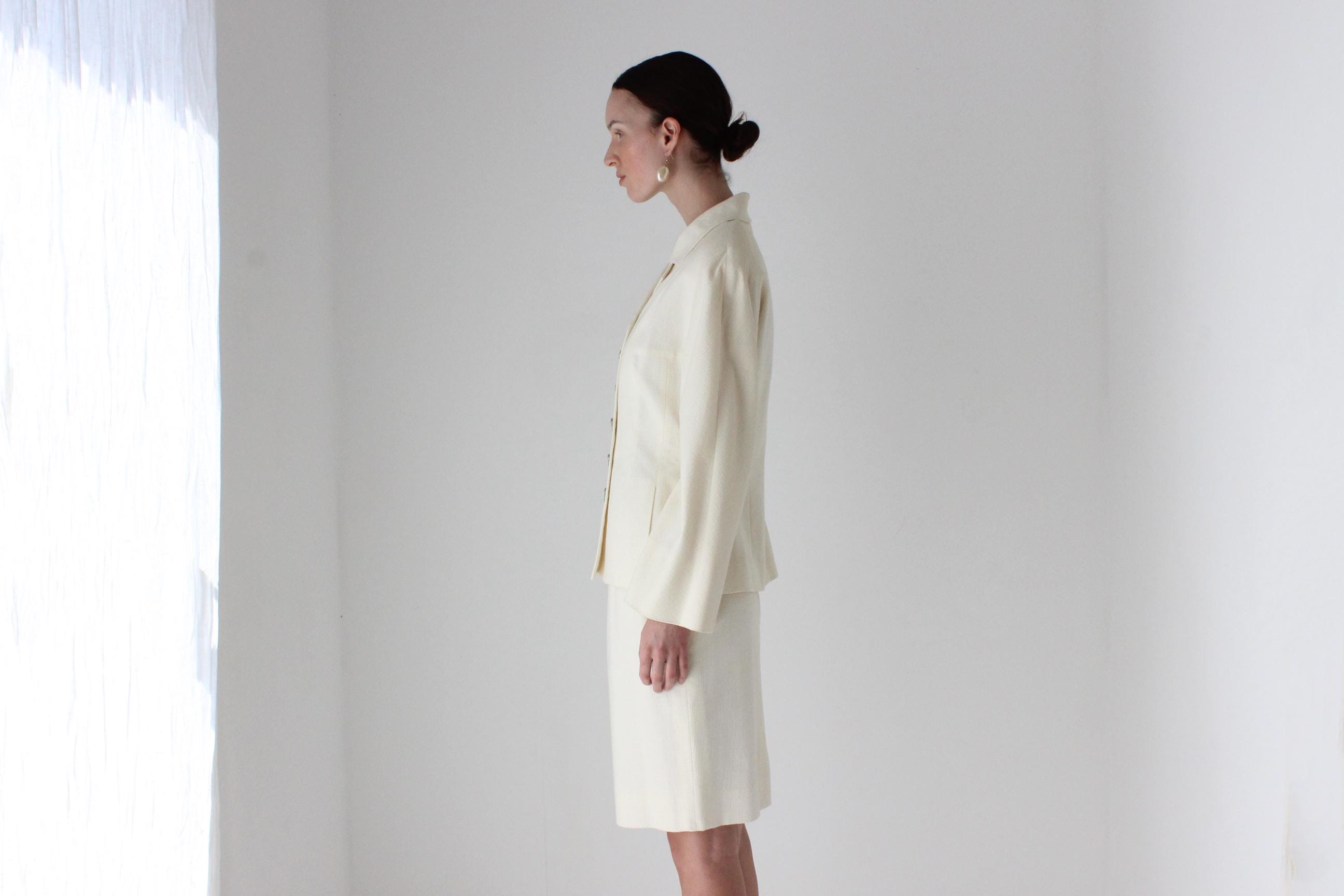 80s Karl Lagerfeld Raglan Shoulder Bridal Suit