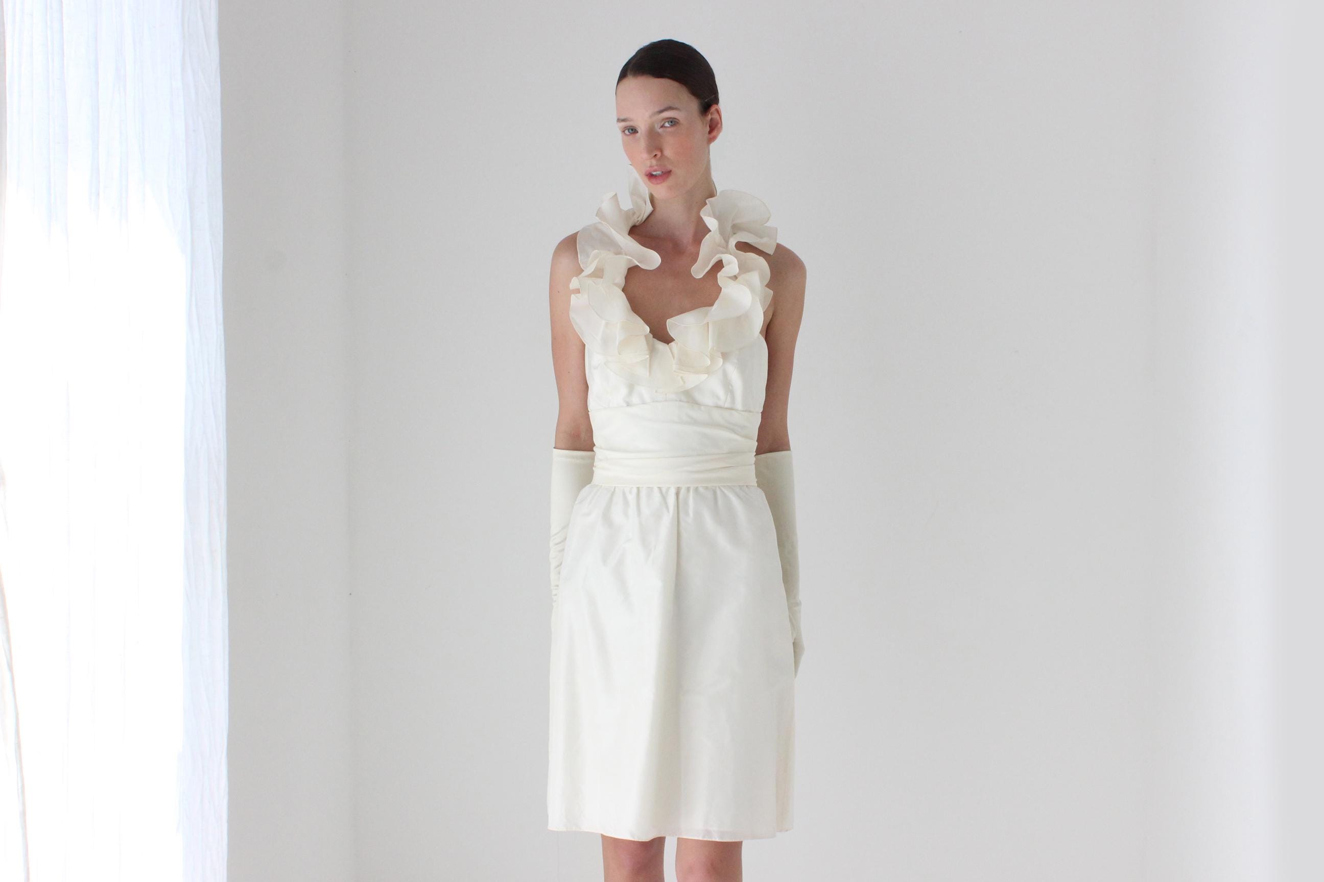 2011 AMSALE Ruffle Silk Taffeta Mini