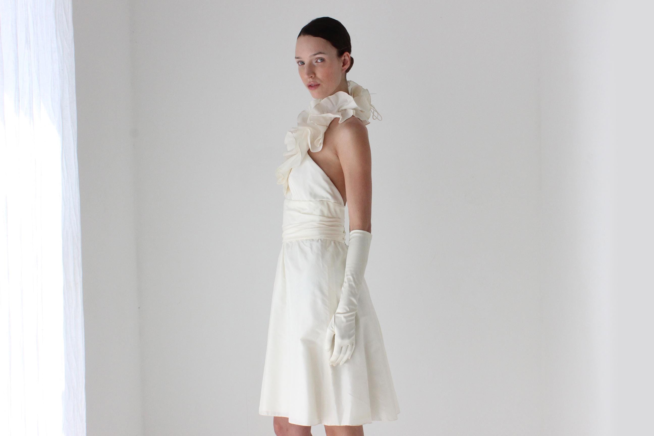2011 AMSALE Ruffle Silk Taffeta Mini