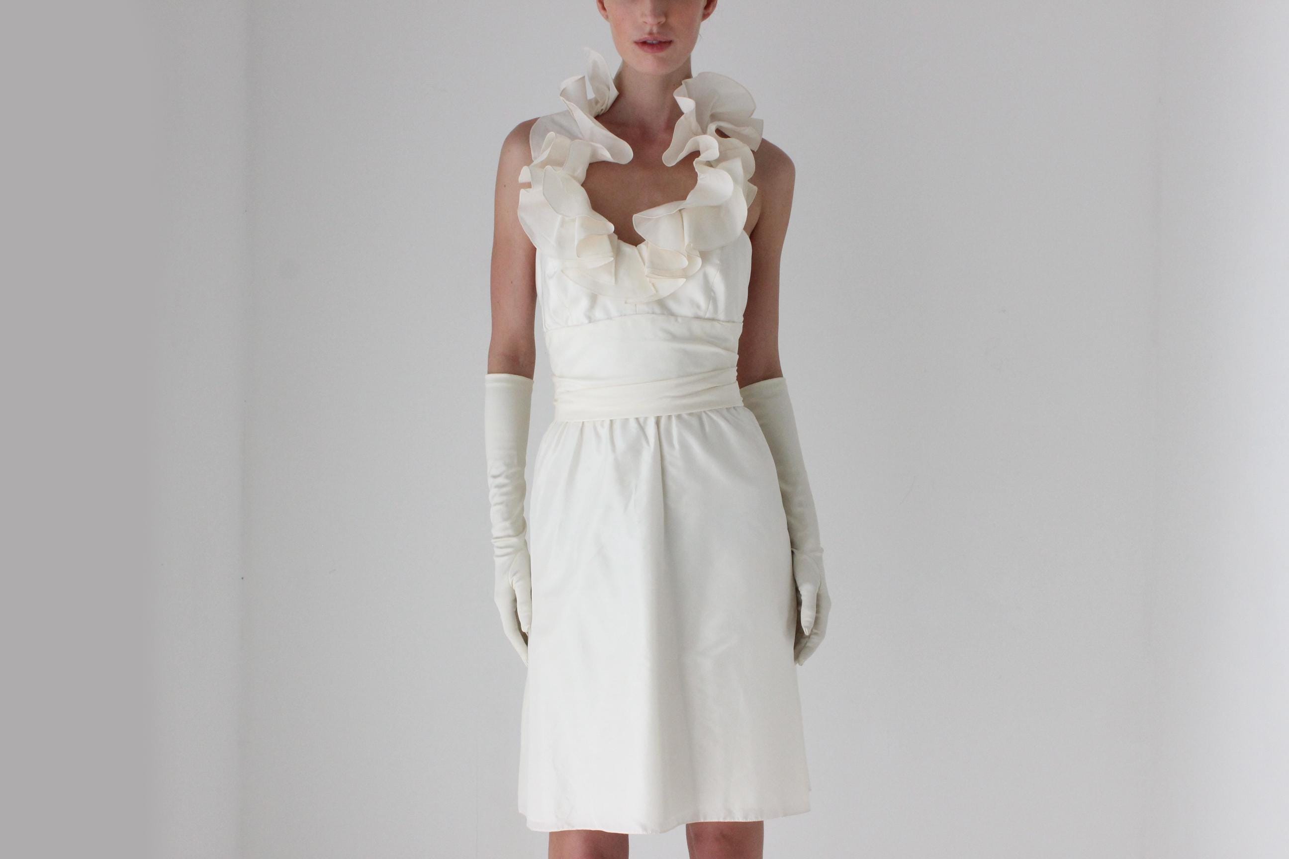 2011 AMSALE Ruffle Silk Taffeta Mini