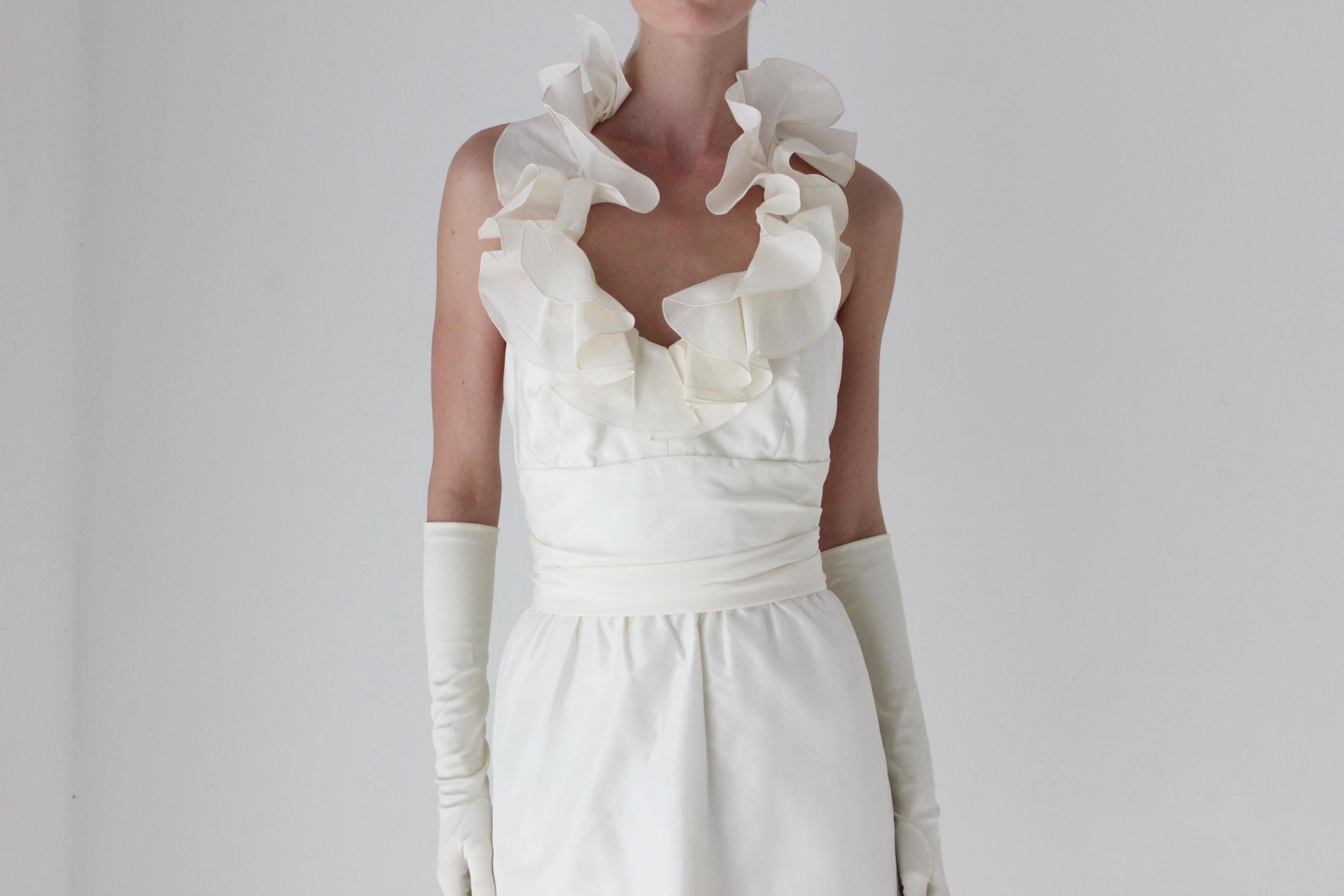 2011 AMSALE Ruffle Silk Taffeta Mini