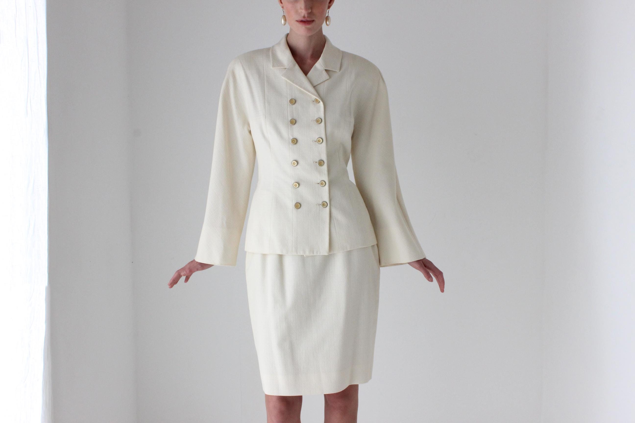 80s Karl Lagerfeld Raglan Shoulder Bridal Suit