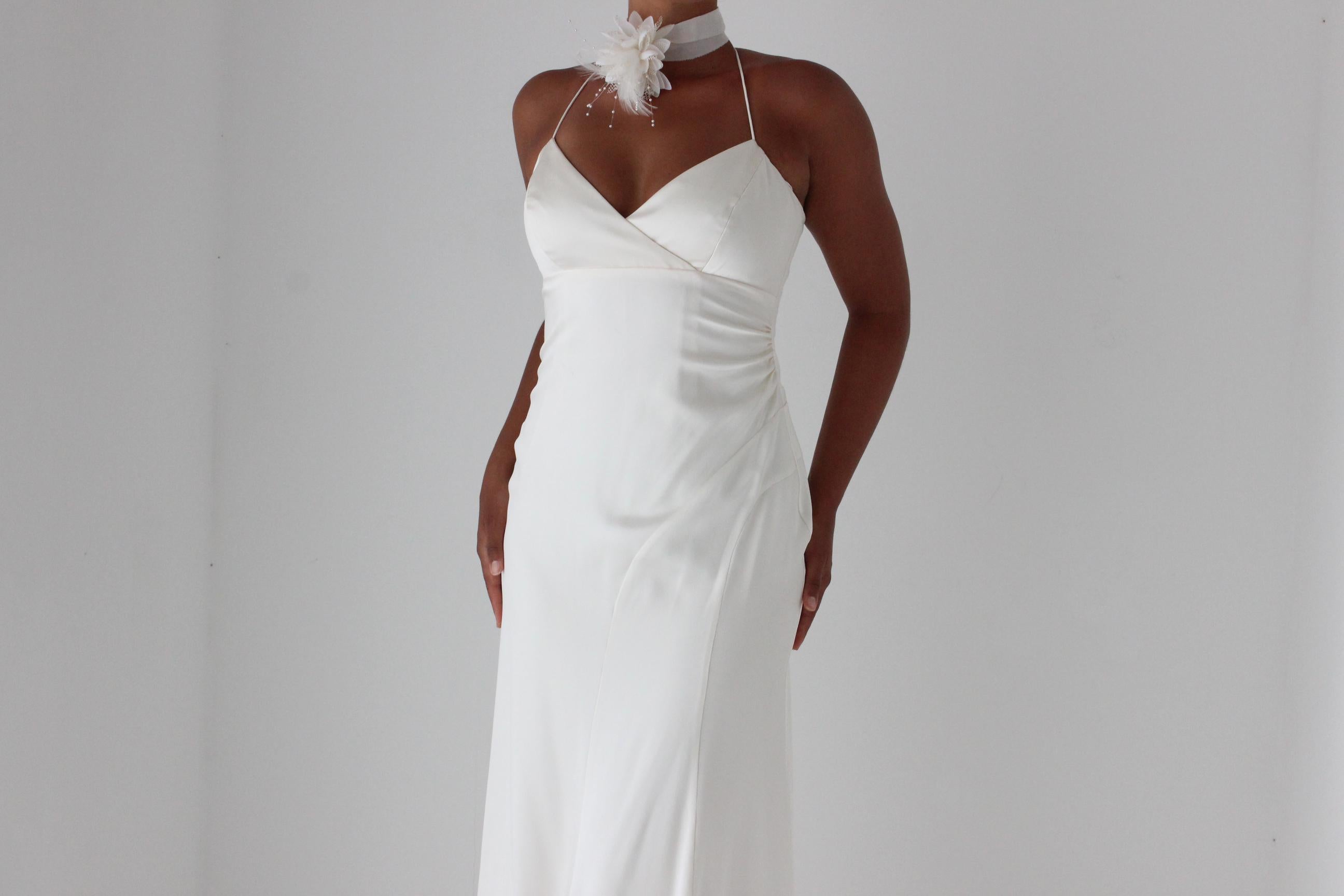 90s Nicole Miller Liquid Silk Satin Spaghetti Strap Slip Gown