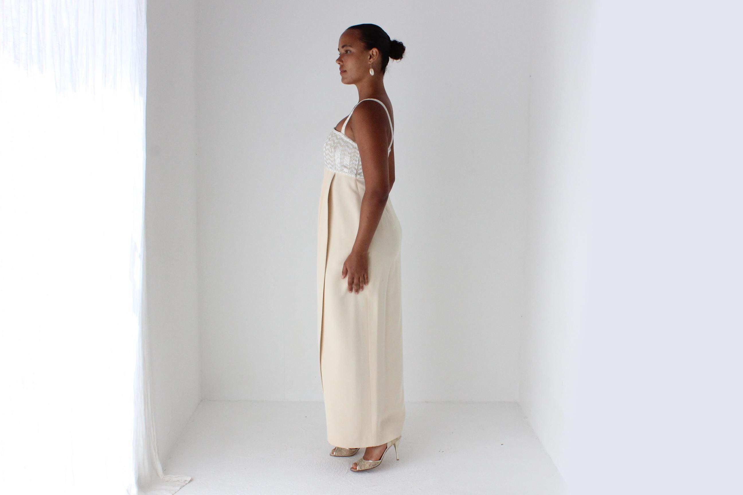 1980s ESCADA COUTURE Beaded Column Gown