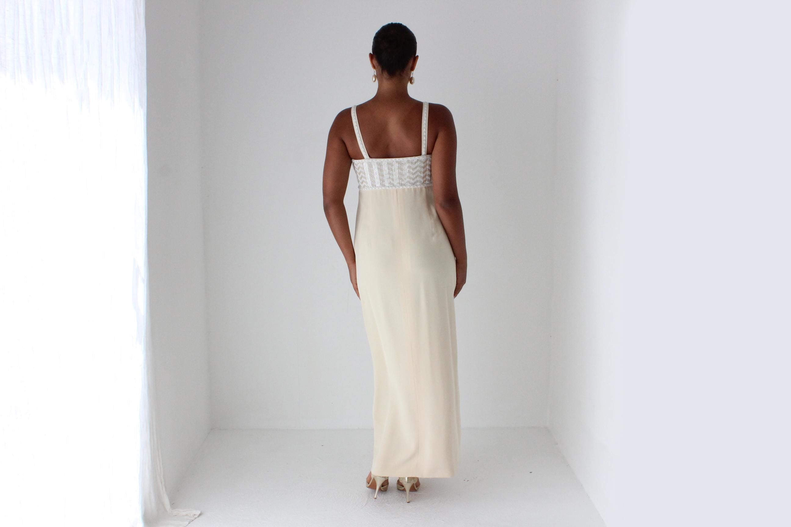 1980s ESCADA COUTURE Beaded Column Gown