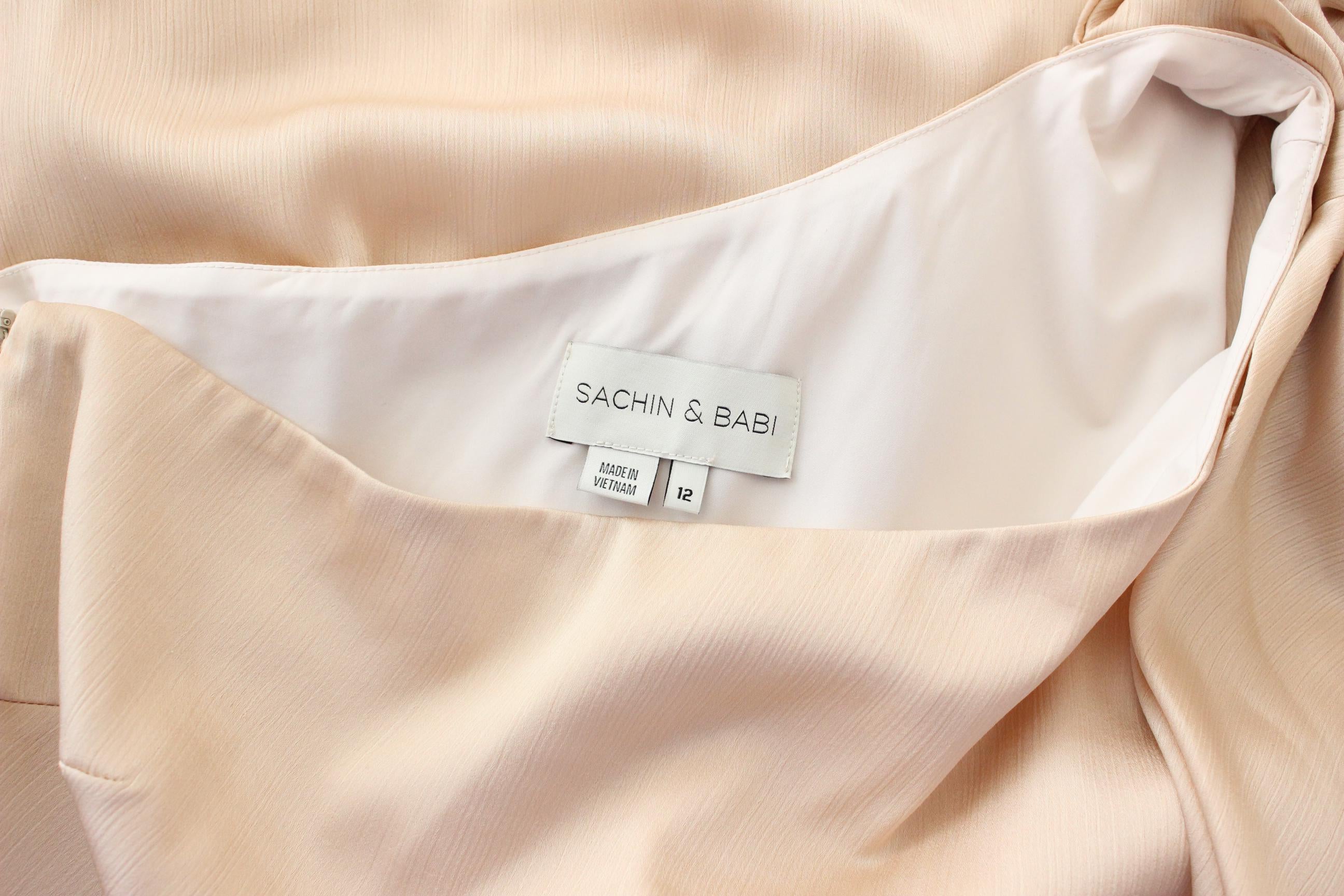 Sachin & Babi One Shoulder Rosewater Gown