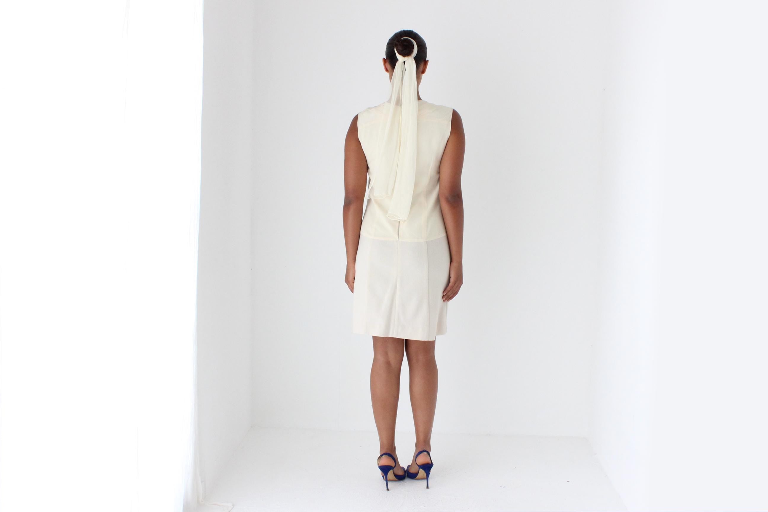 Elegant 2000s Narcisco Rodriguez Silk & Wool Mini