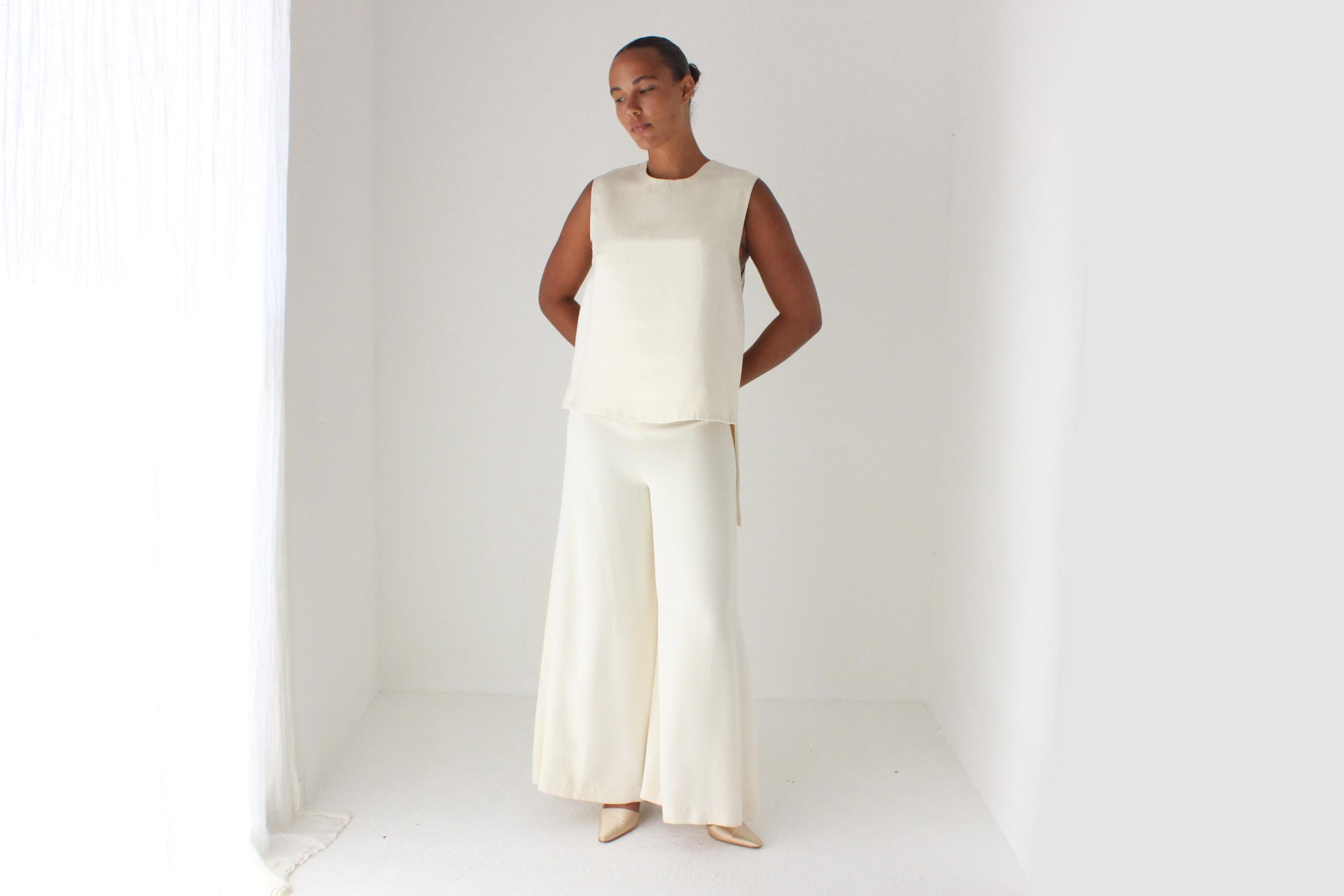 2000s Minimal Calvin Klein Satin Top