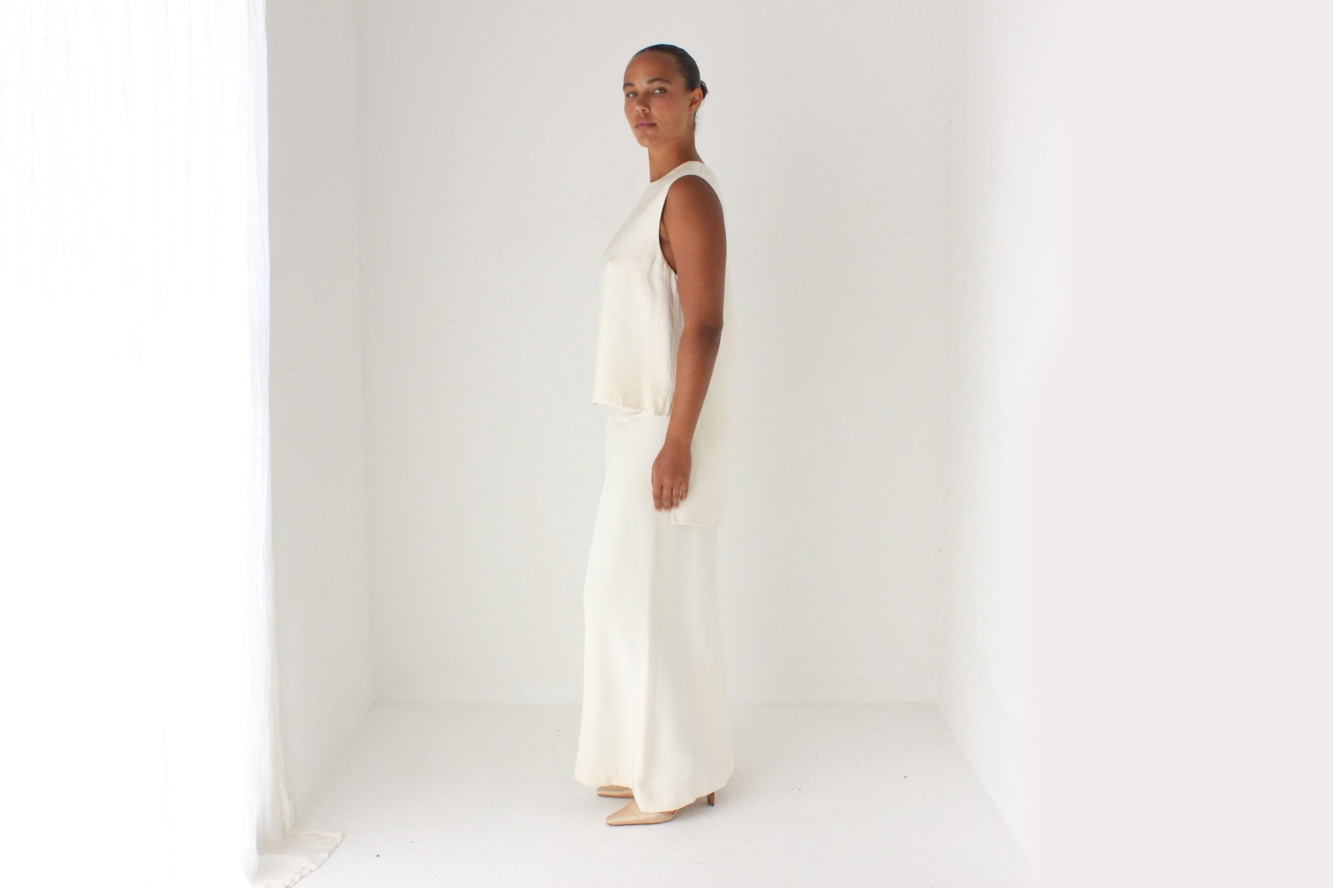 2000s Minimal Calvin Klein Satin Top
