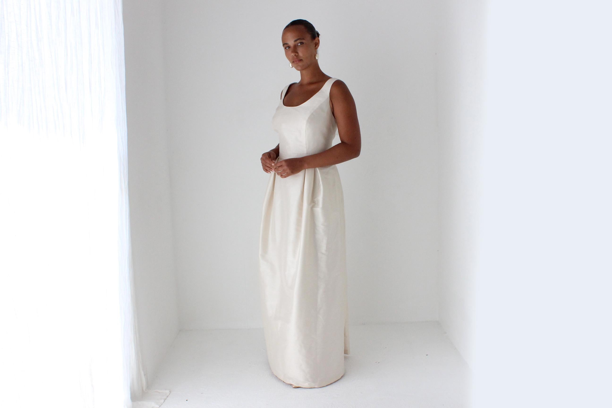 Alfred Sung Silk-Look Blush Wedding Gown