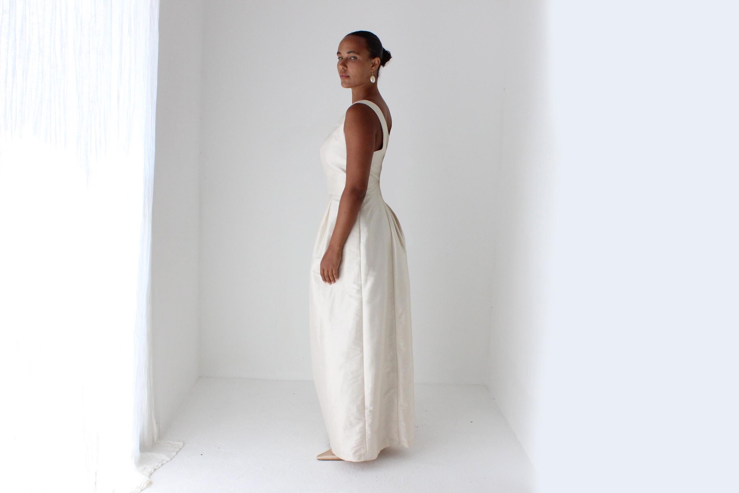 Alfred Sung Silk-Look Blush Wedding Gown