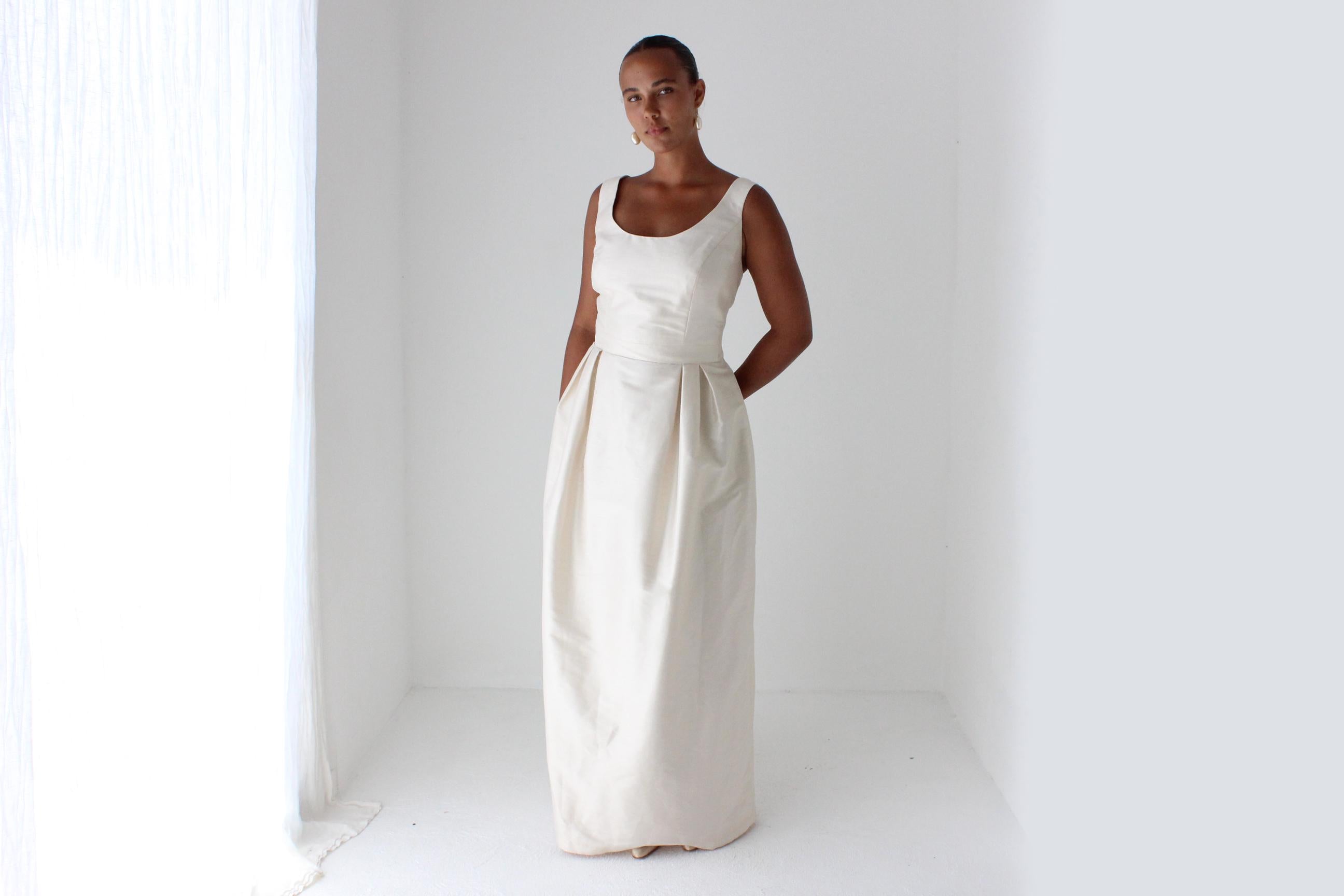 Alfred Sung Silk-Look Blush Wedding Gown