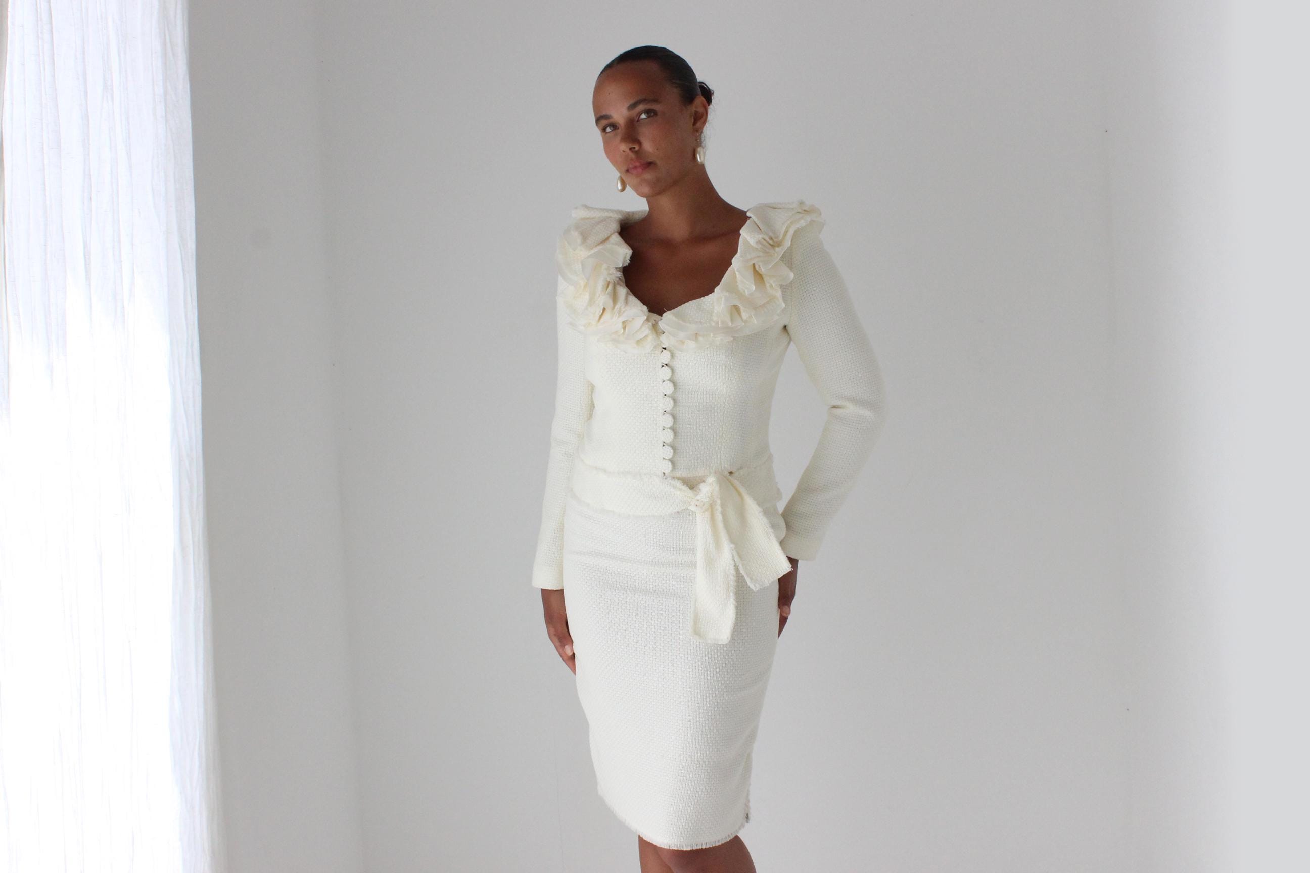 2000s Angelo Tarlazzi Ruffle Suit Set