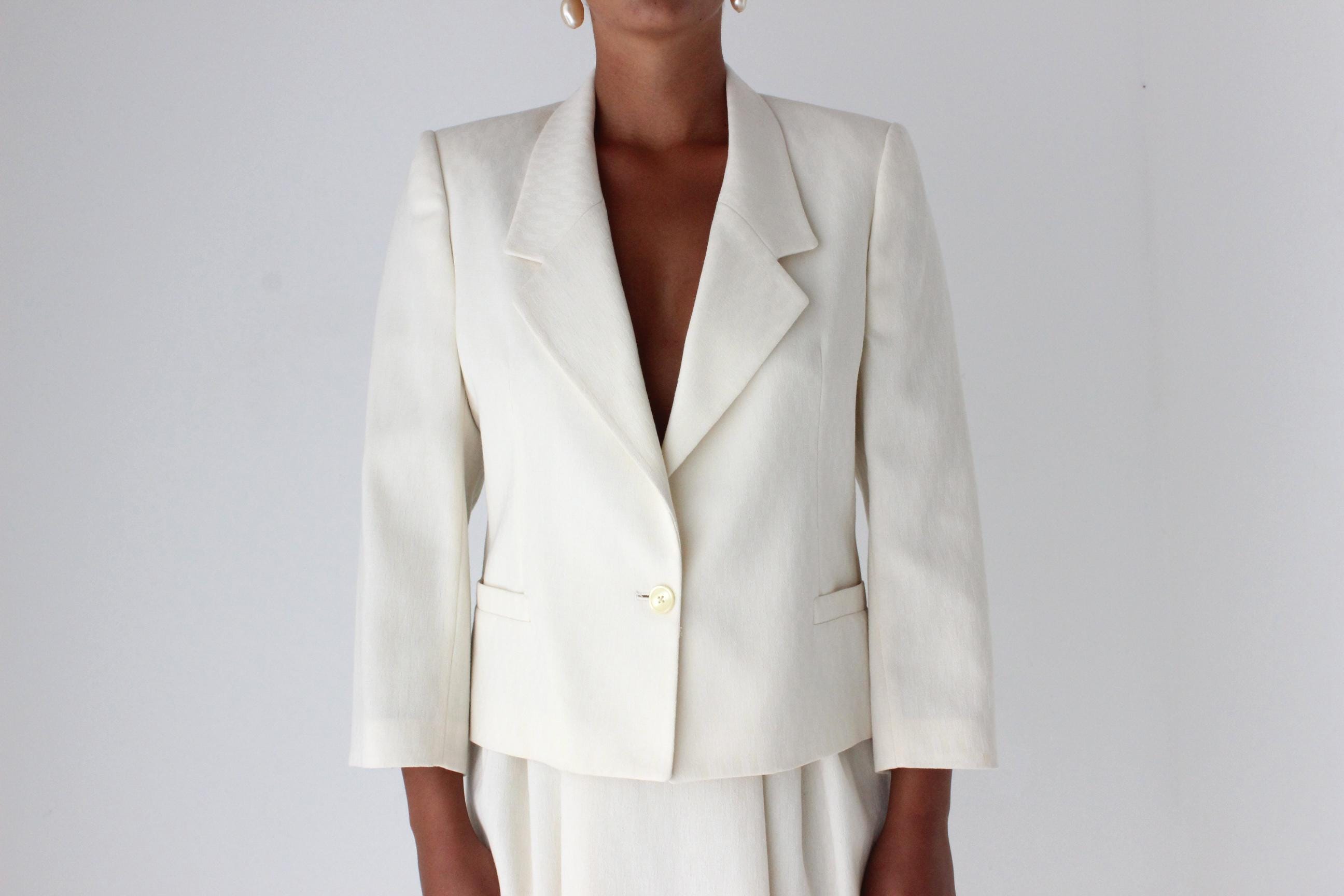 1970s Pure Wool Bridal Skirt Suit