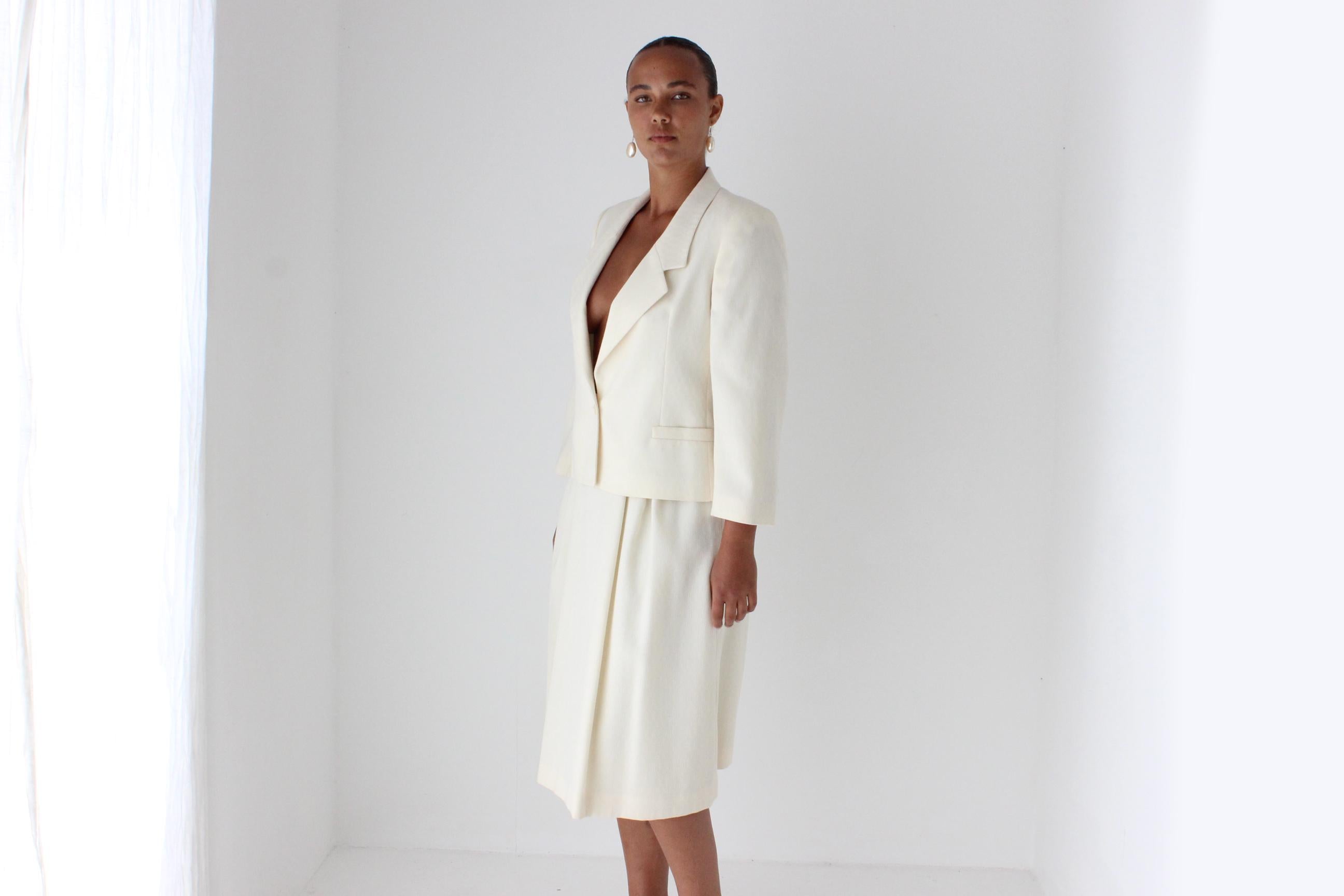 1970s Pure Wool Bridal Skirt Suit