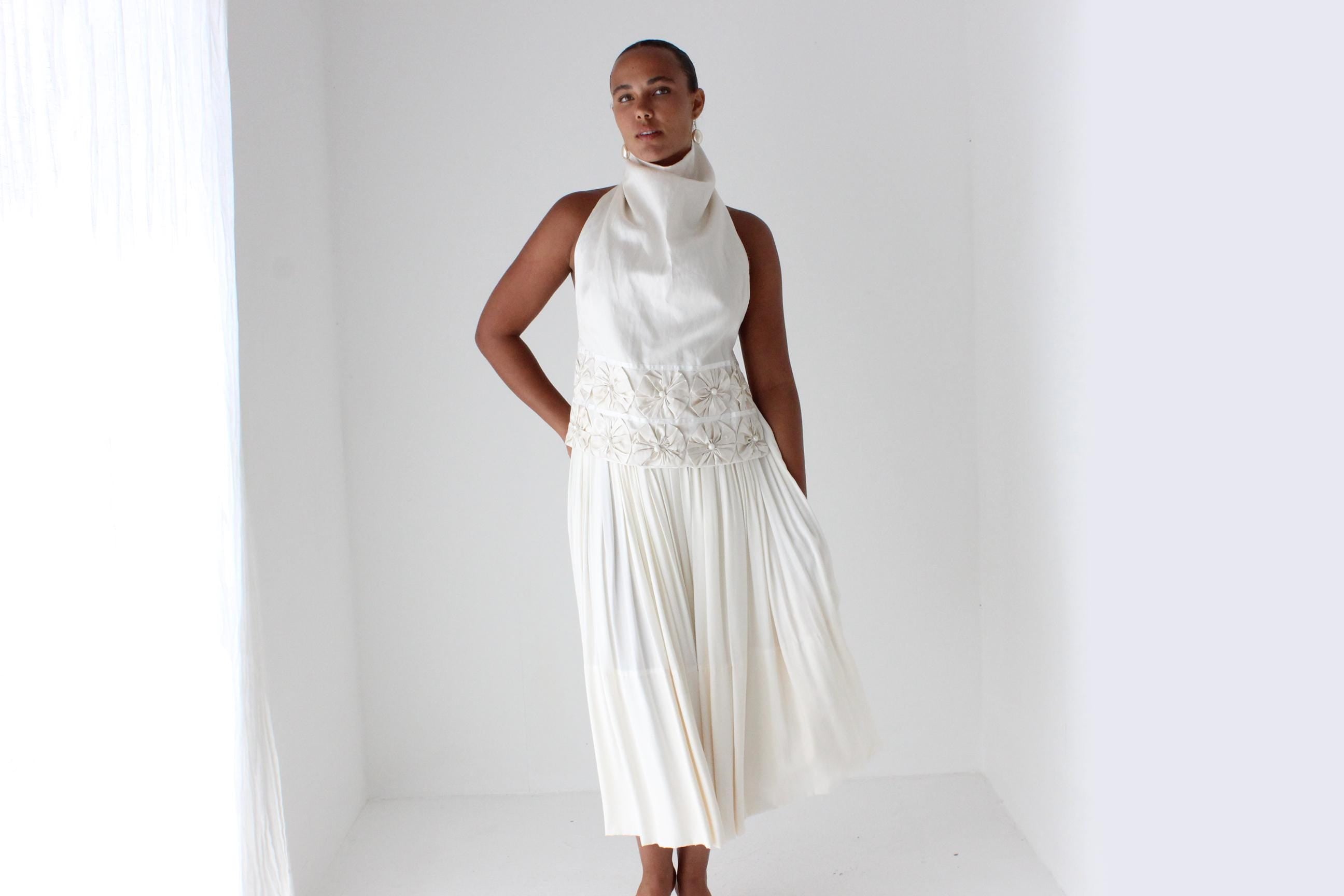 Sublime Custom Made 80s Pure Silk Circle Skirt