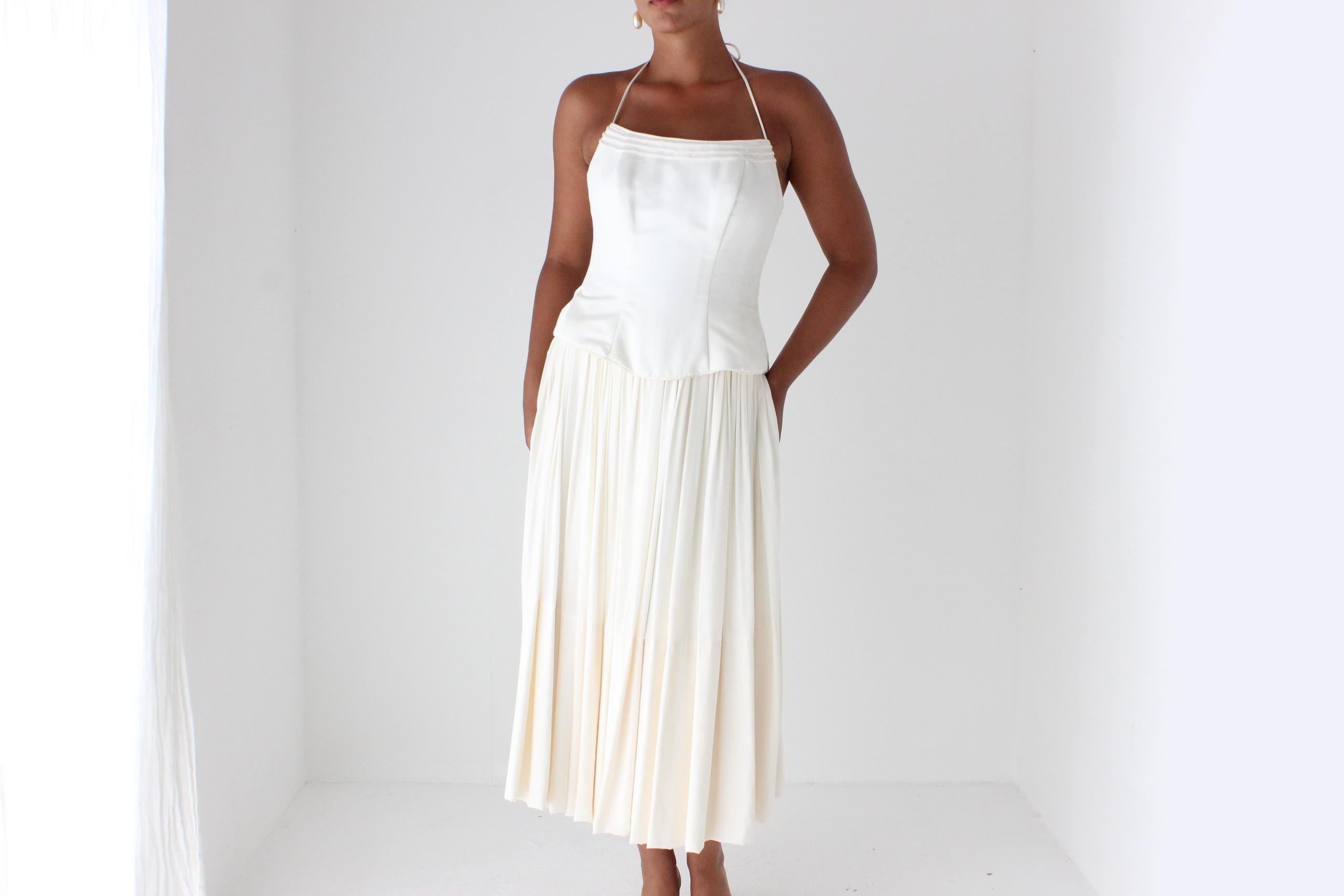 Sublime Custom Made 80s Pure Silk Circle Skirt