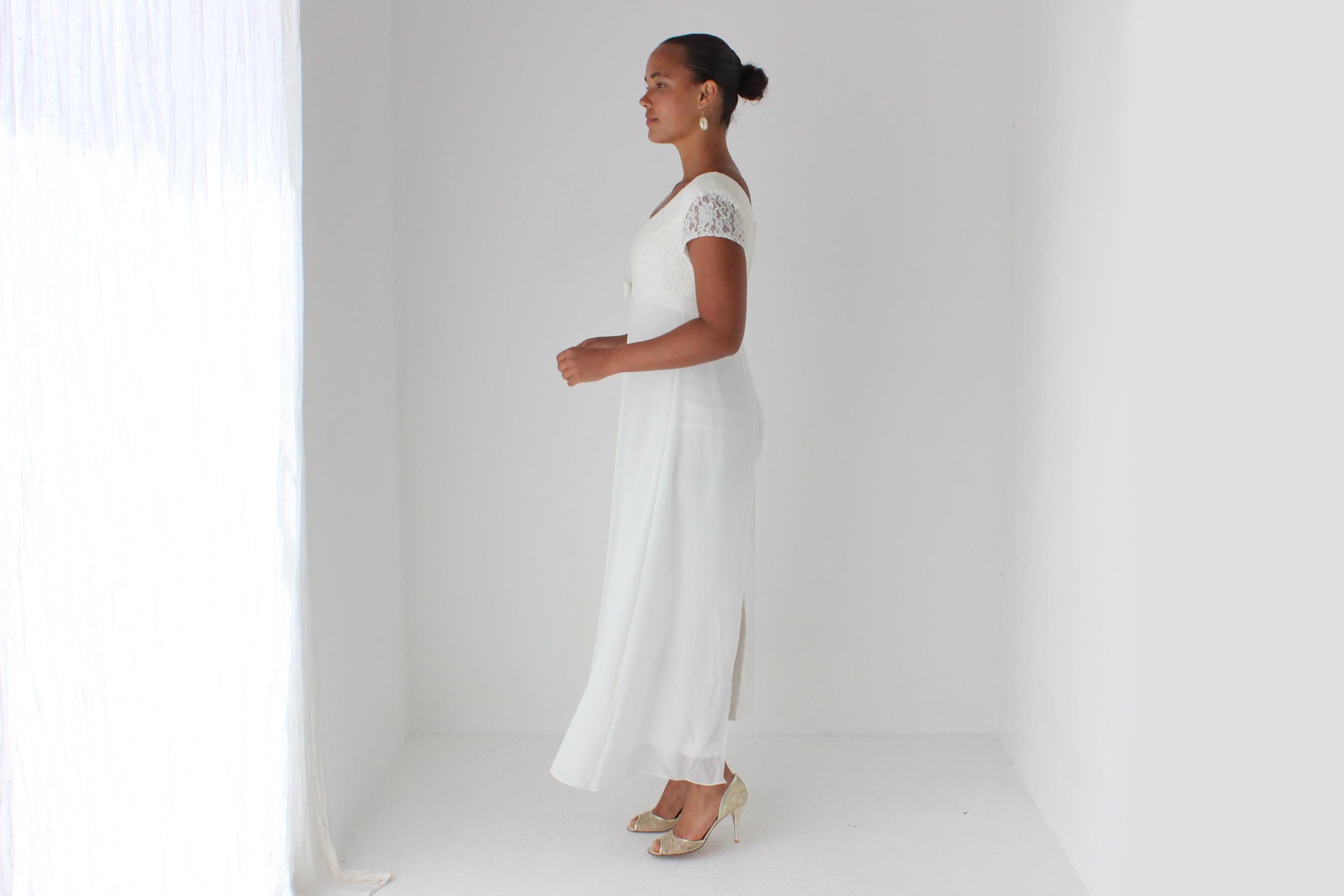 90s does Victorian Lace Empire Waist Dress