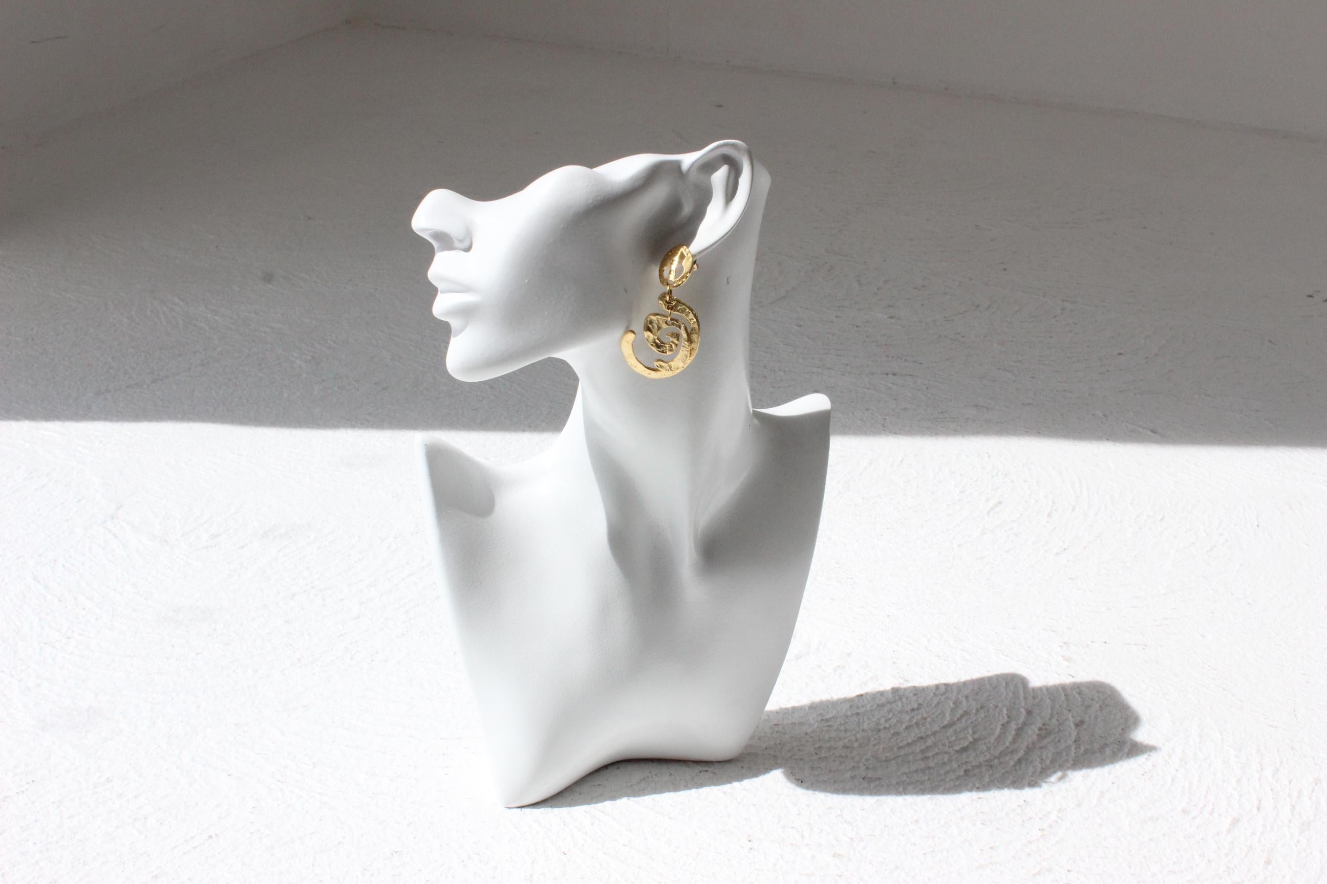 Abstract Hammered Gold Art Earrings