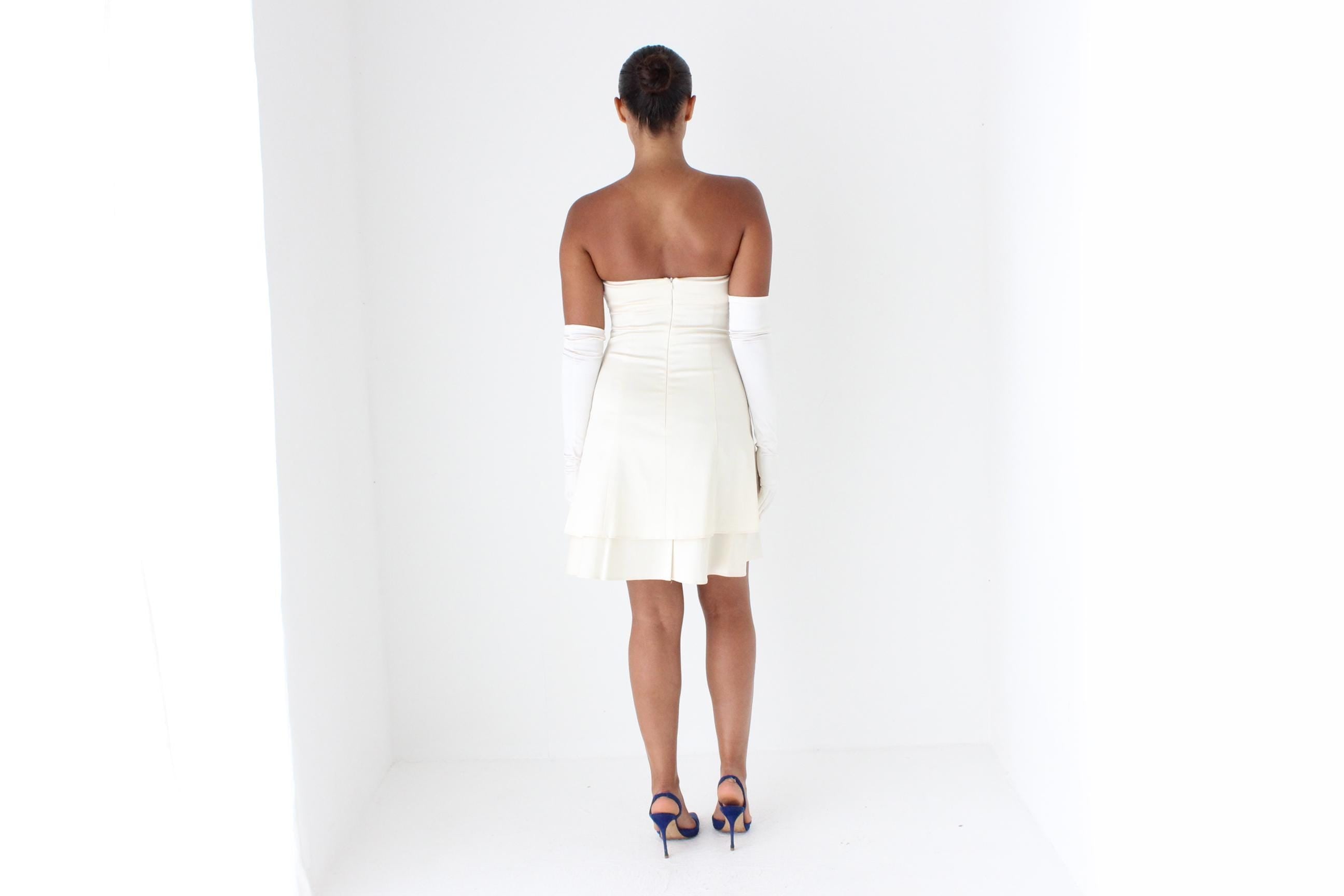 Sexy Y2K Strapless Satin Mini