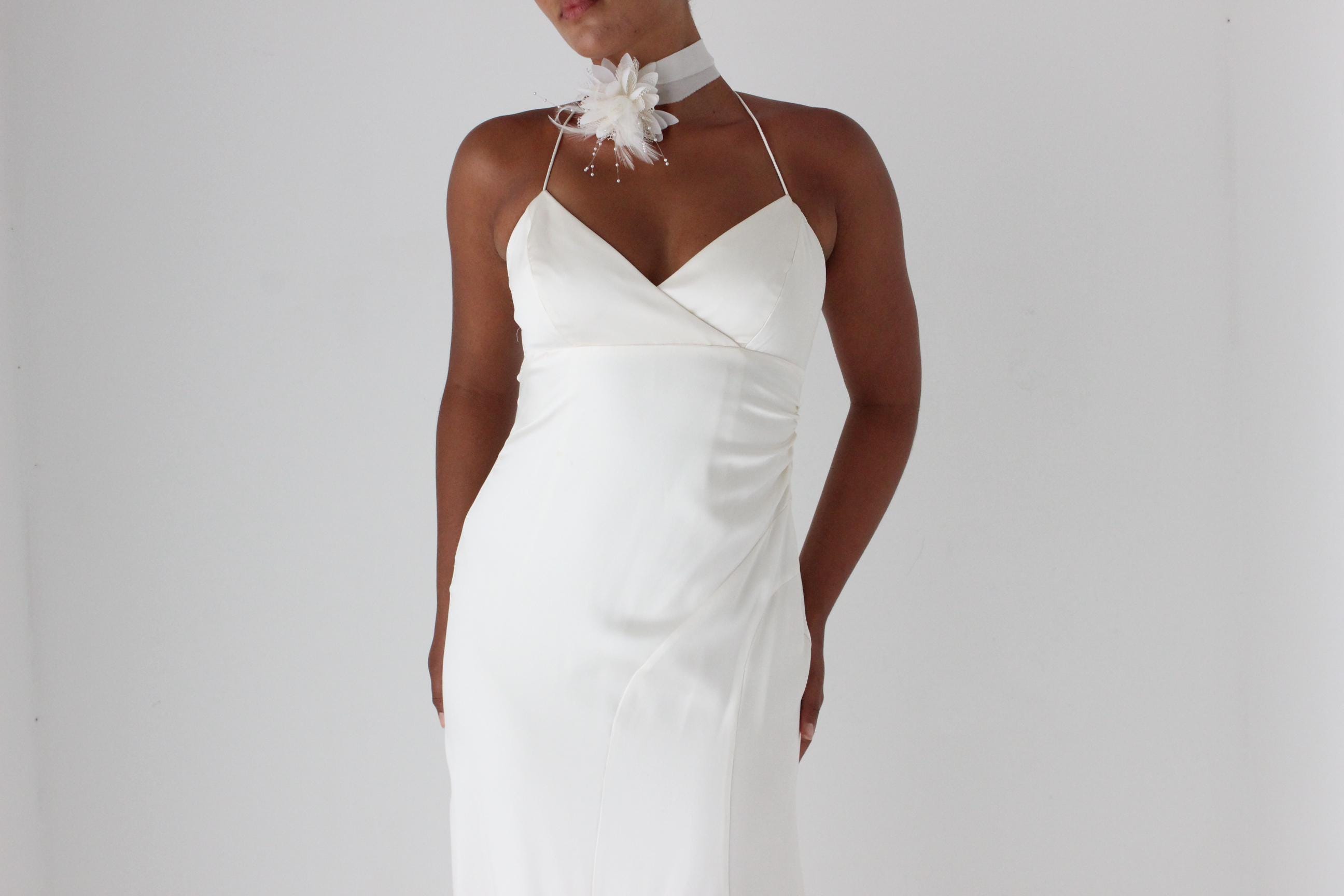 90s Nicole Miller Liquid Silk Satin Spaghetti Strap Slip Gown