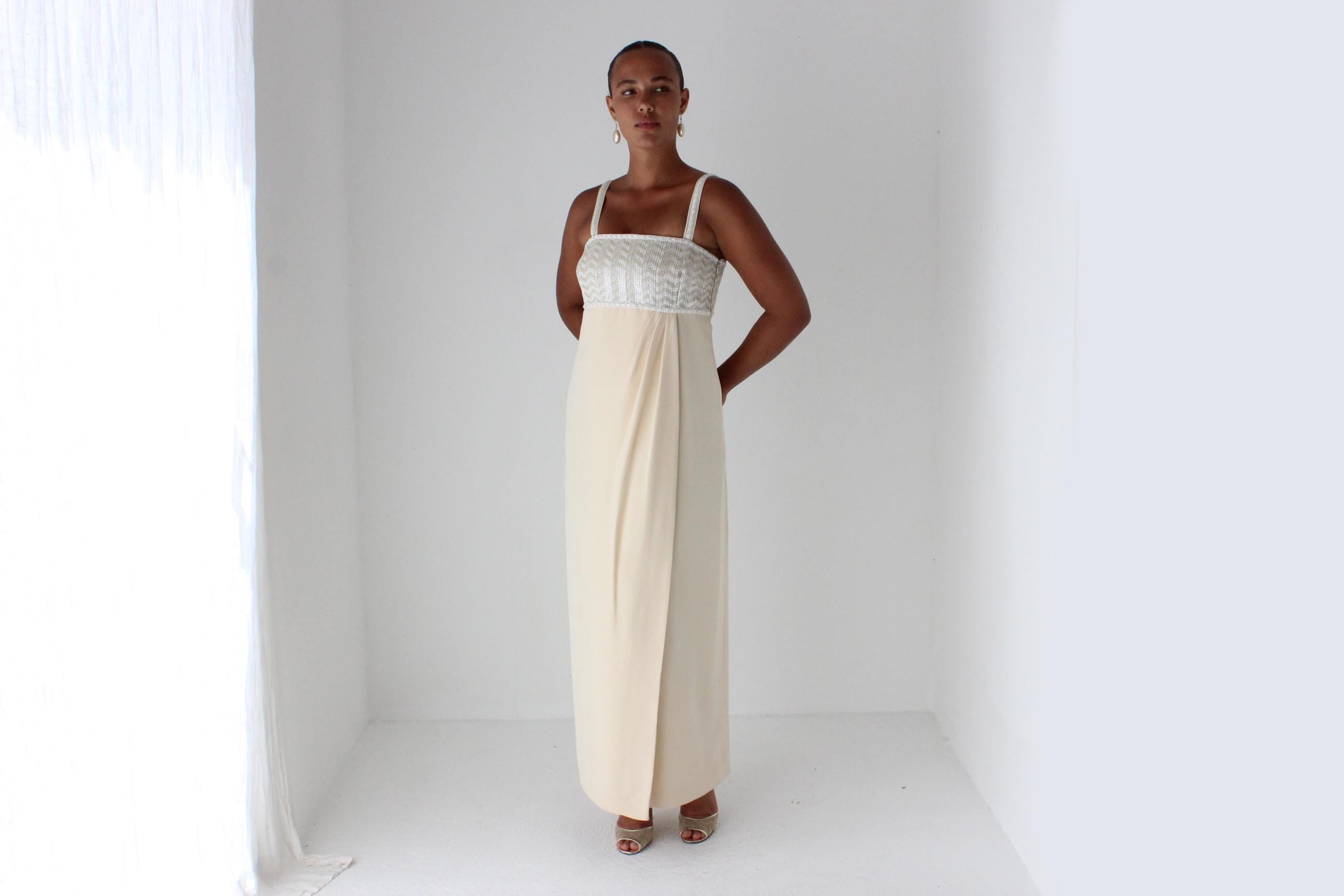 1980s ESCADA COUTURE Beaded Column Gown
