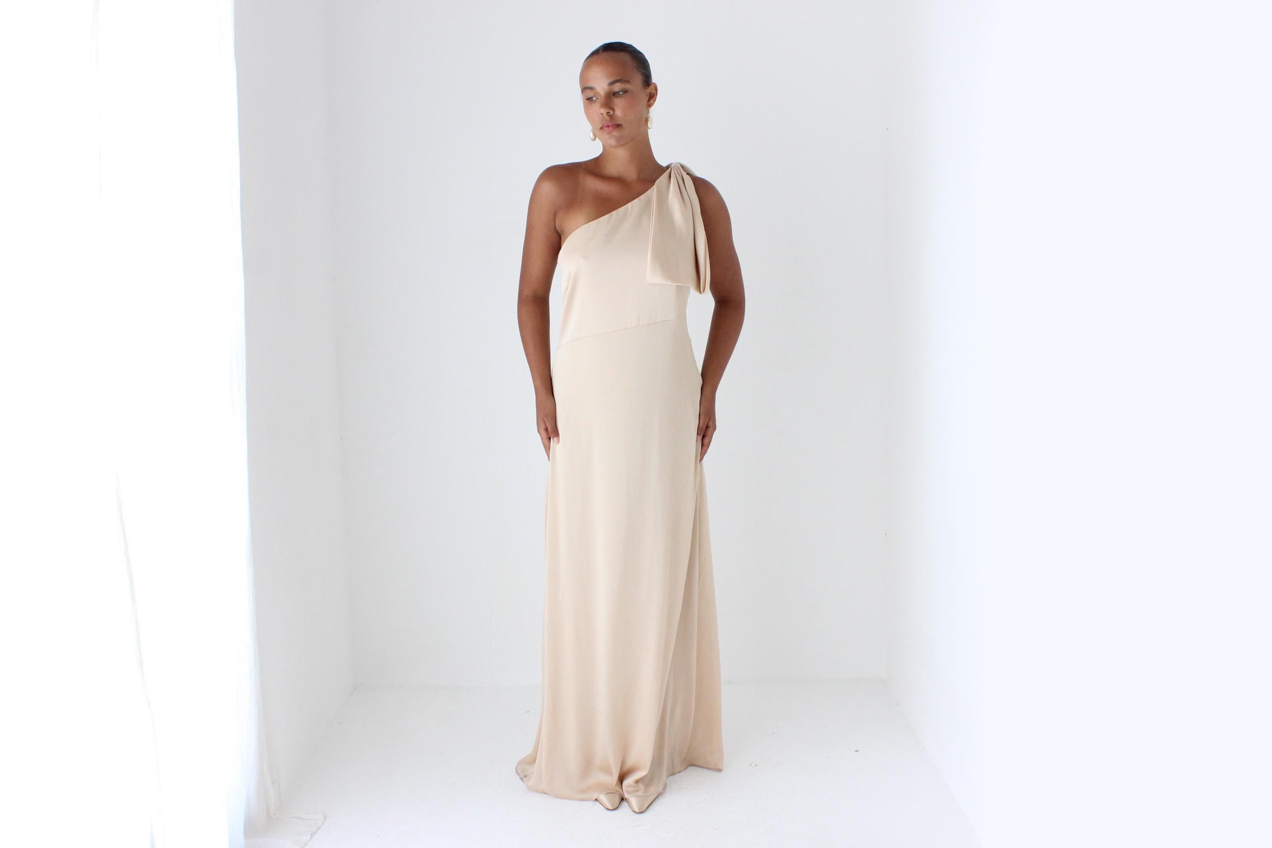 Sachin & Babi One Shoulder Rosewater Gown