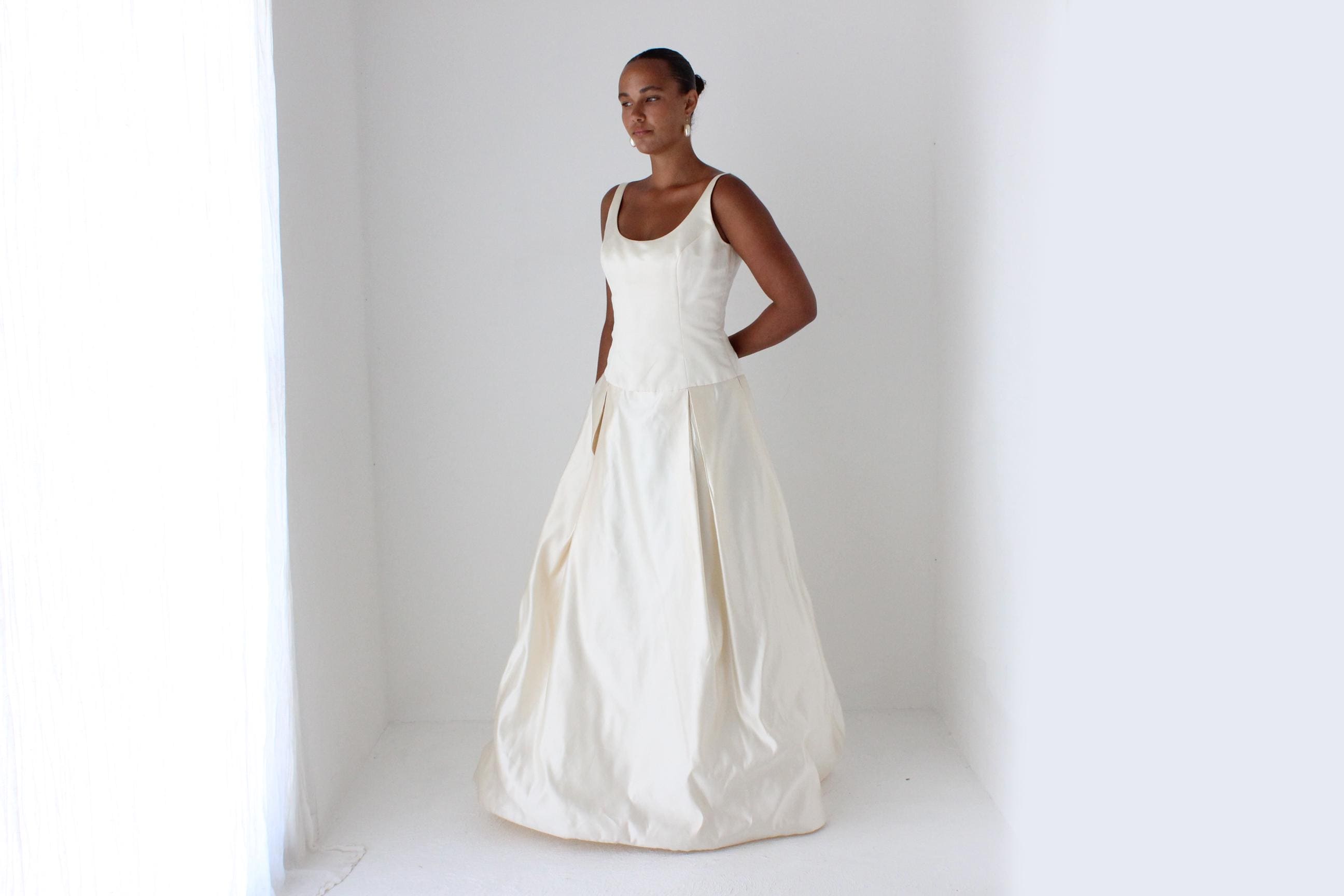 90s Jim Hjelm Minimal Candlelight Silk Gown