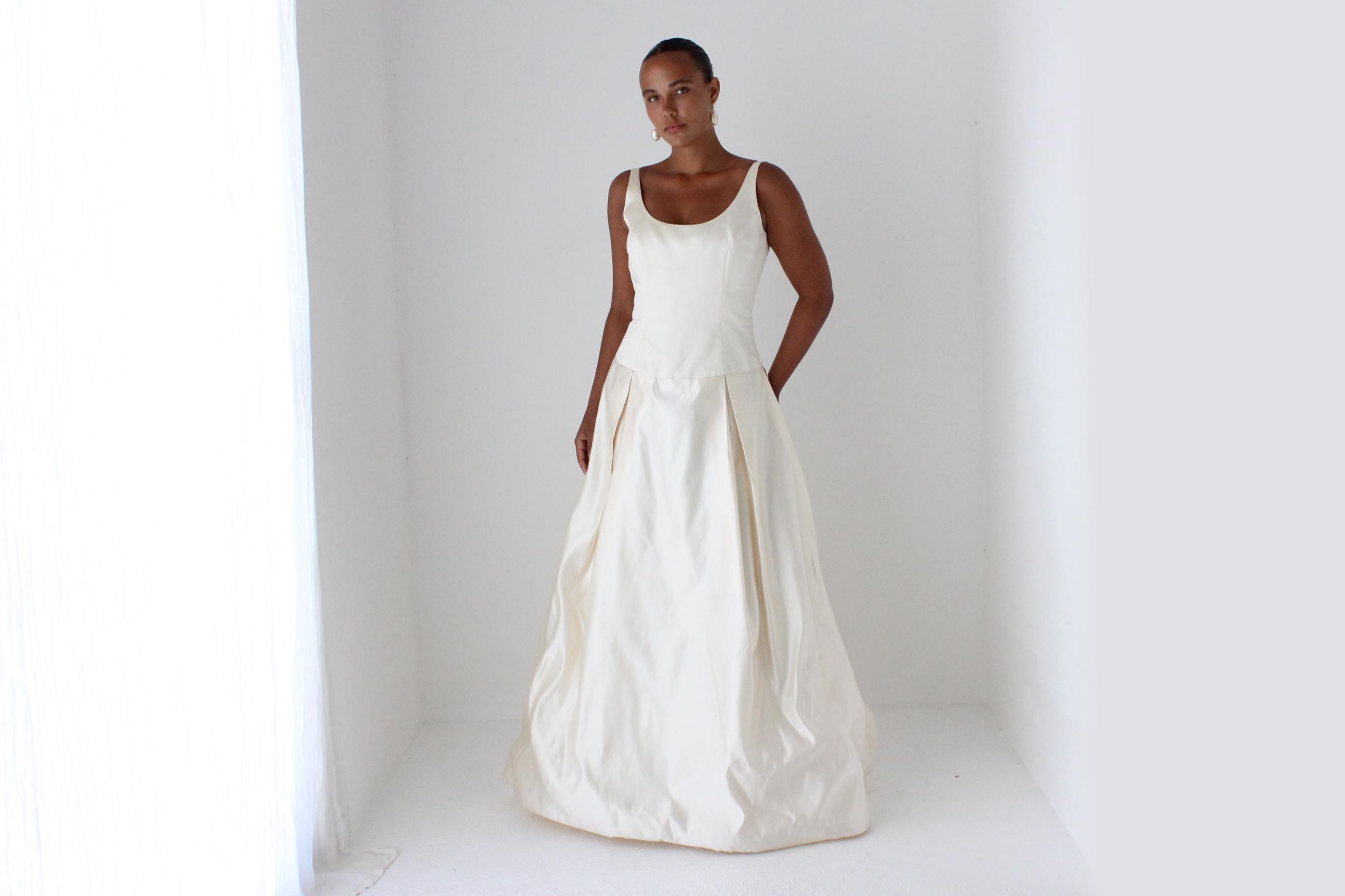 90s Jim Hjelm Minimal Candlelight Silk Gown
