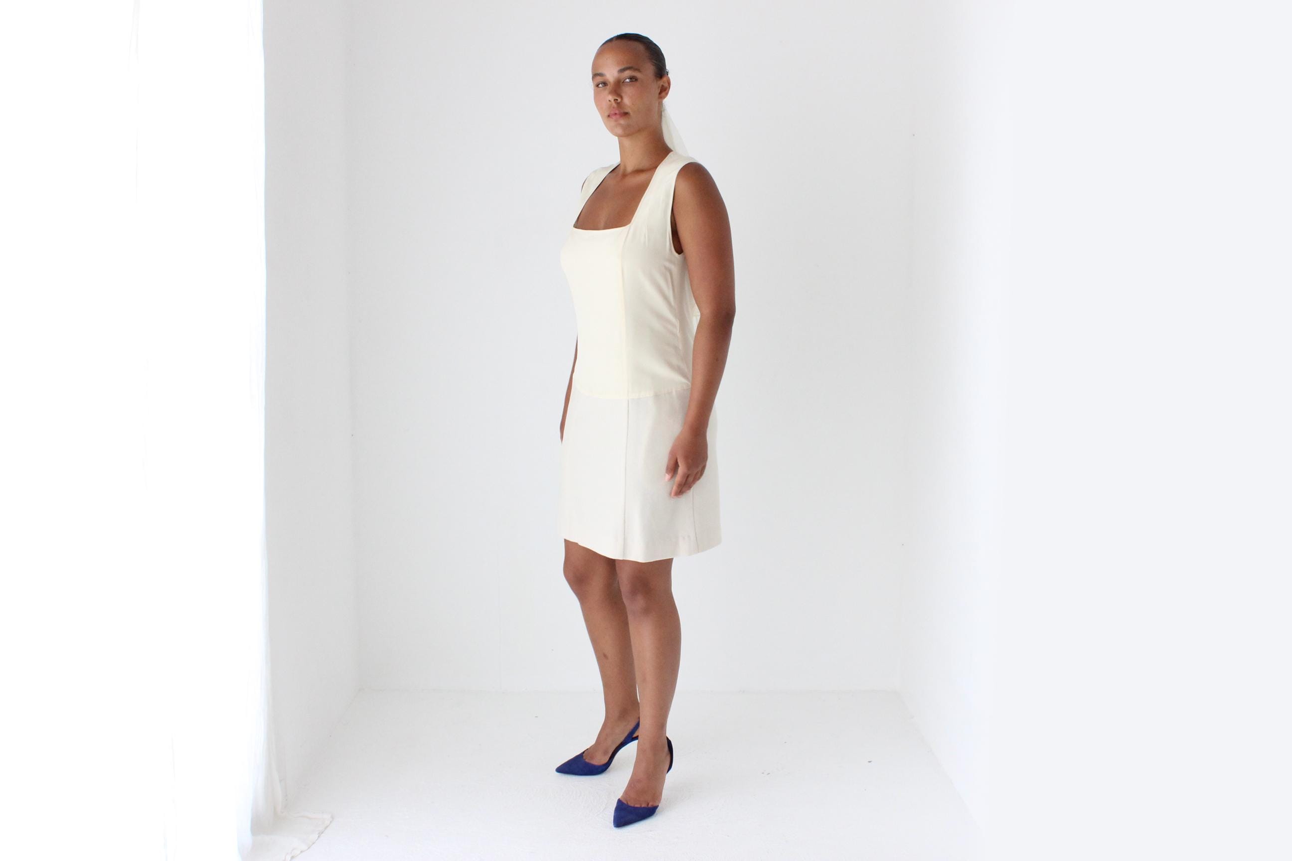 Elegant 2000s Narcisco Rodriguez Silk & Wool Mini