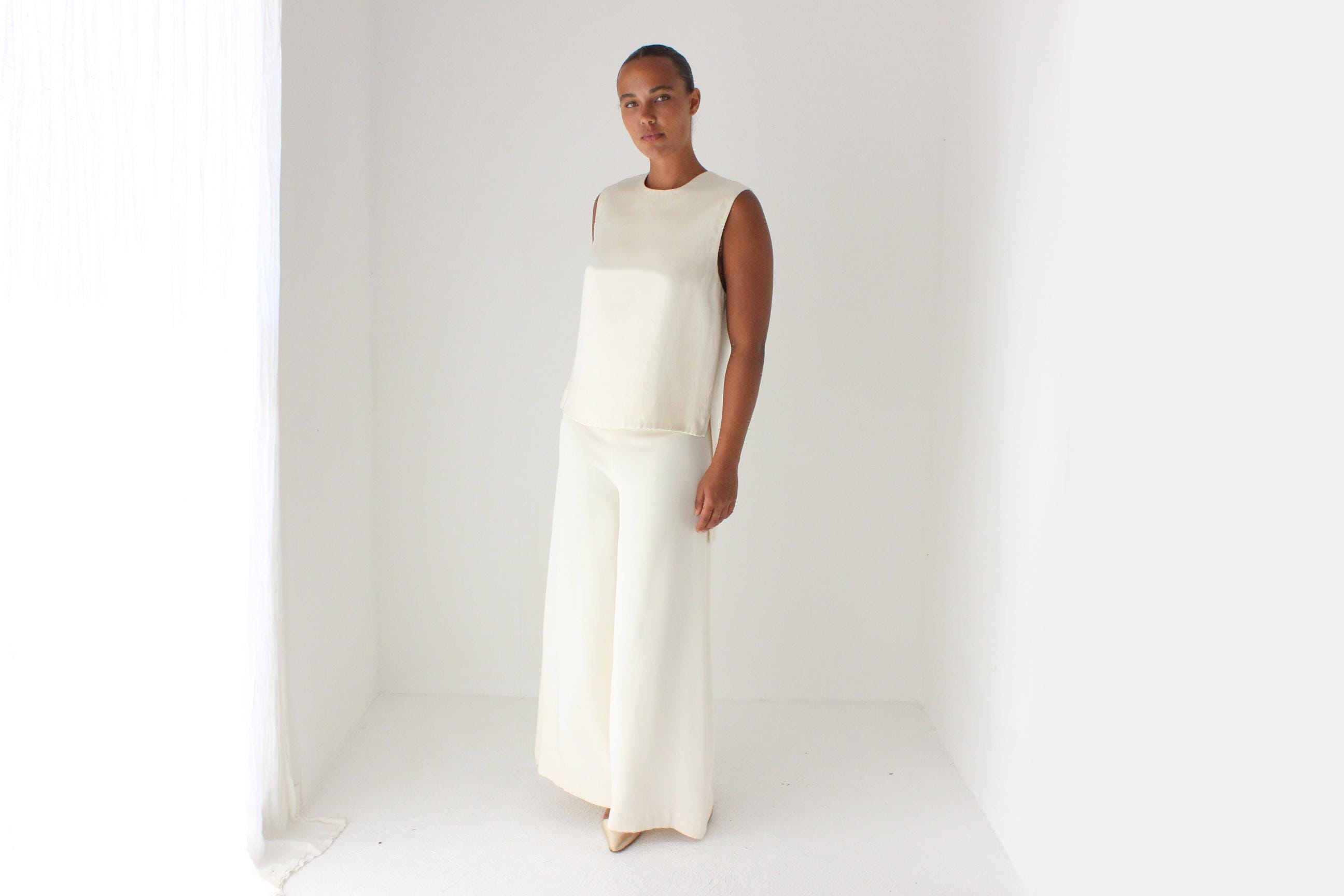 2000s Minimal Calvin Klein Satin Top