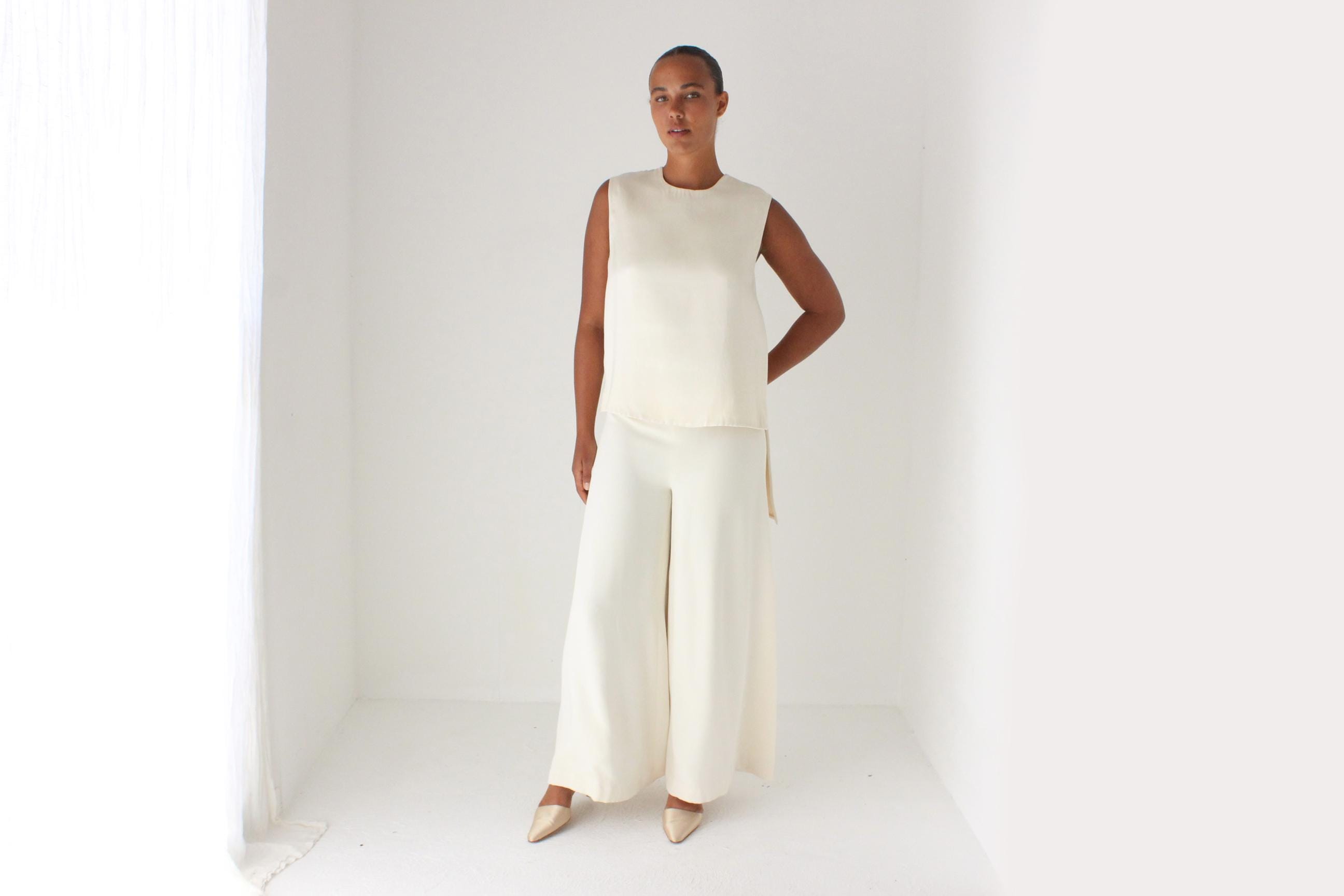 2000s Minimal Calvin Klein Satin Top