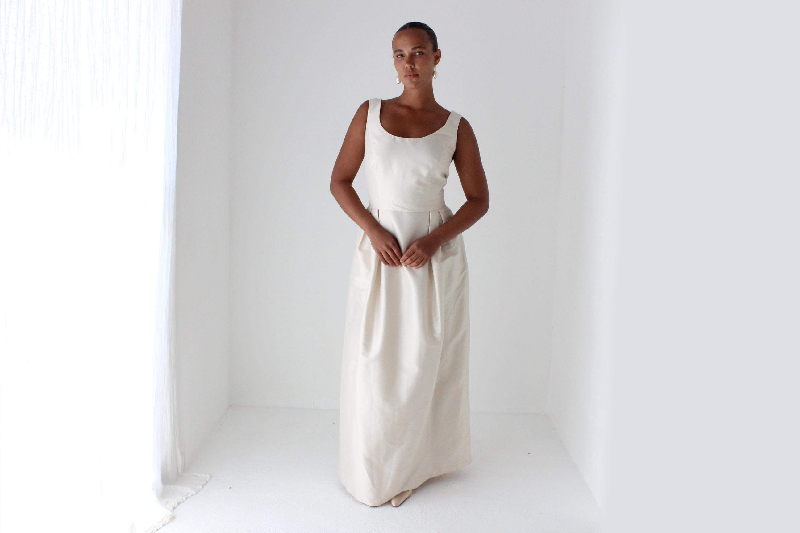 Alfred Sung Silk-Look Blush Wedding Gown