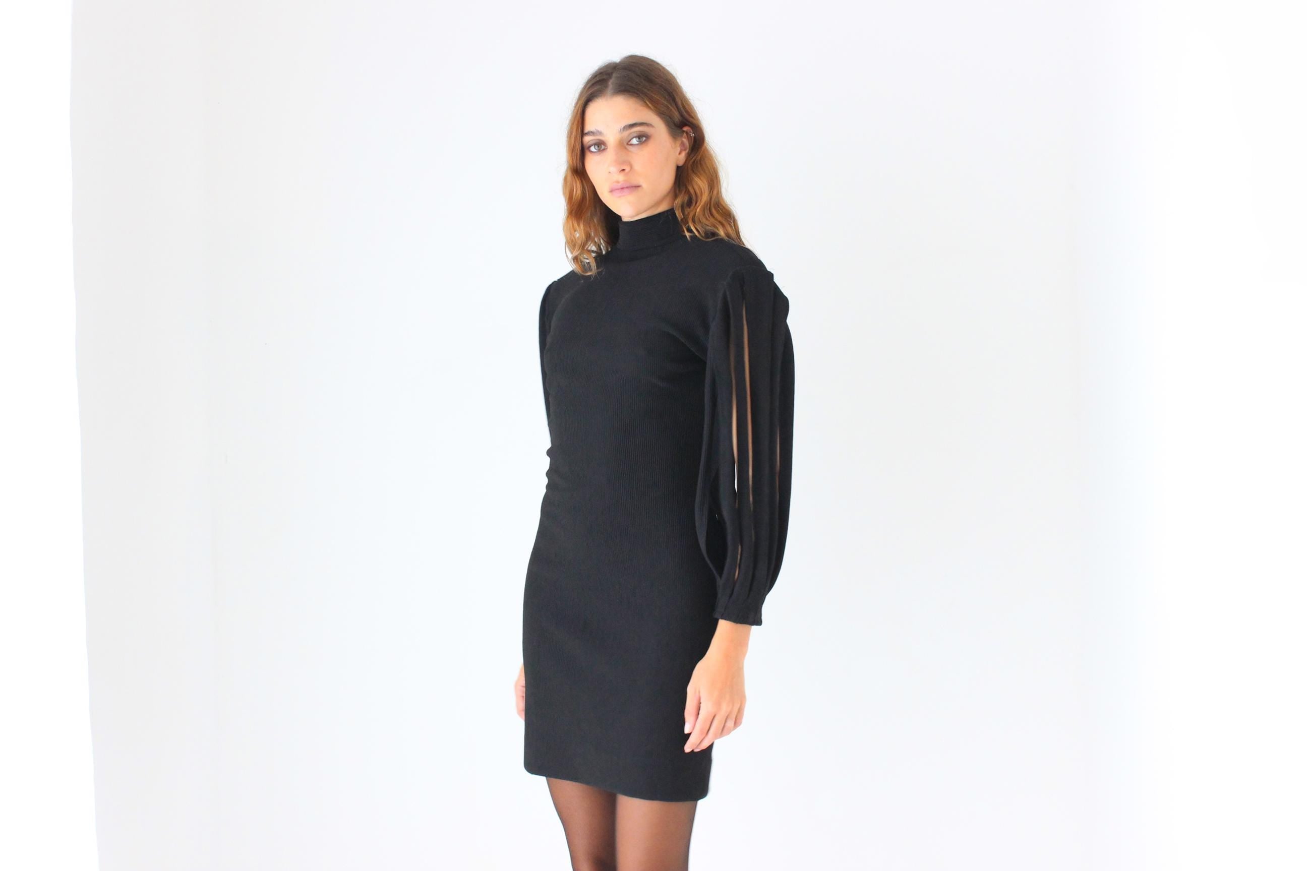 Outrageous 80s Slashed Cut Out Dress