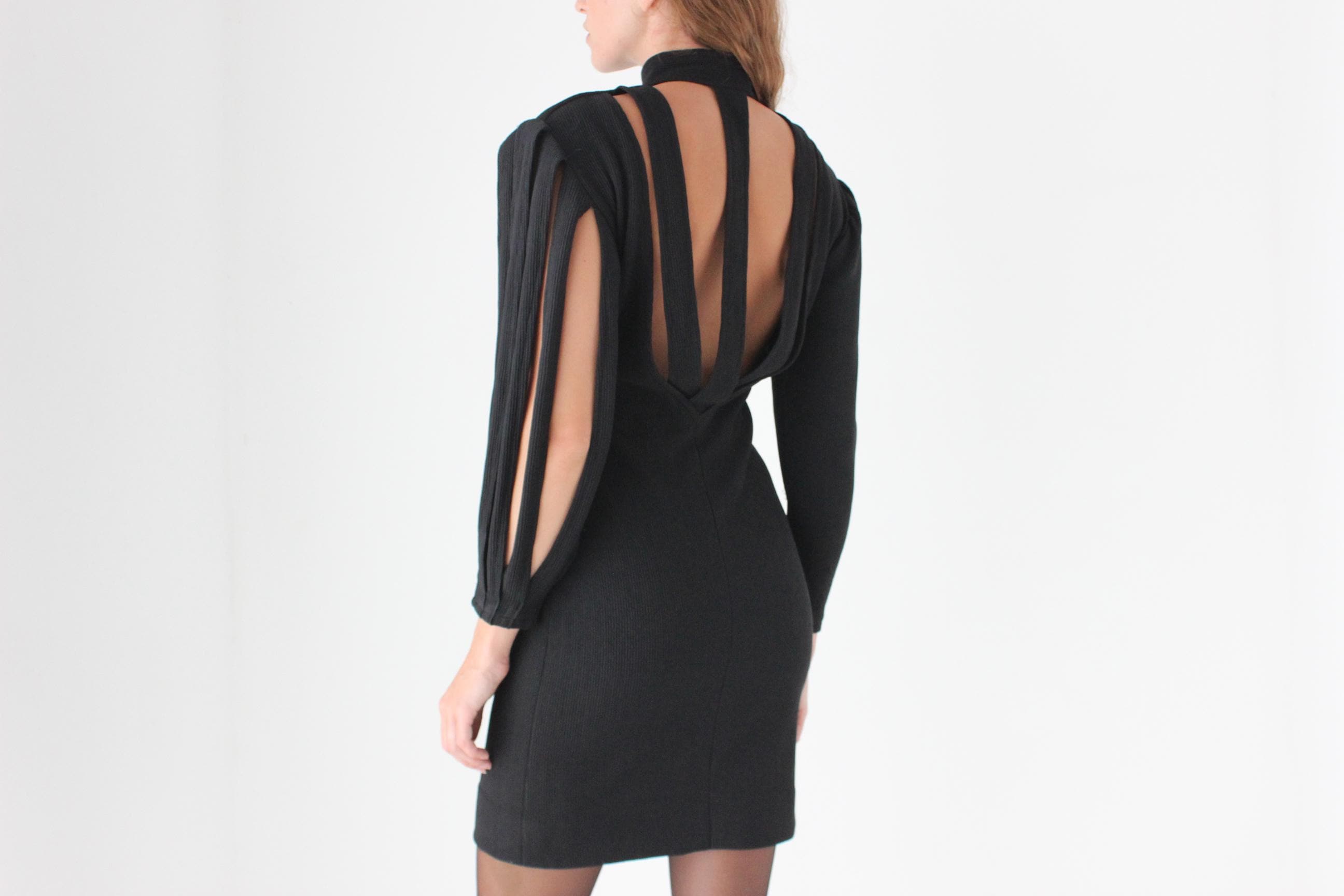 Outrageous 80s Slashed Cut Out Dress