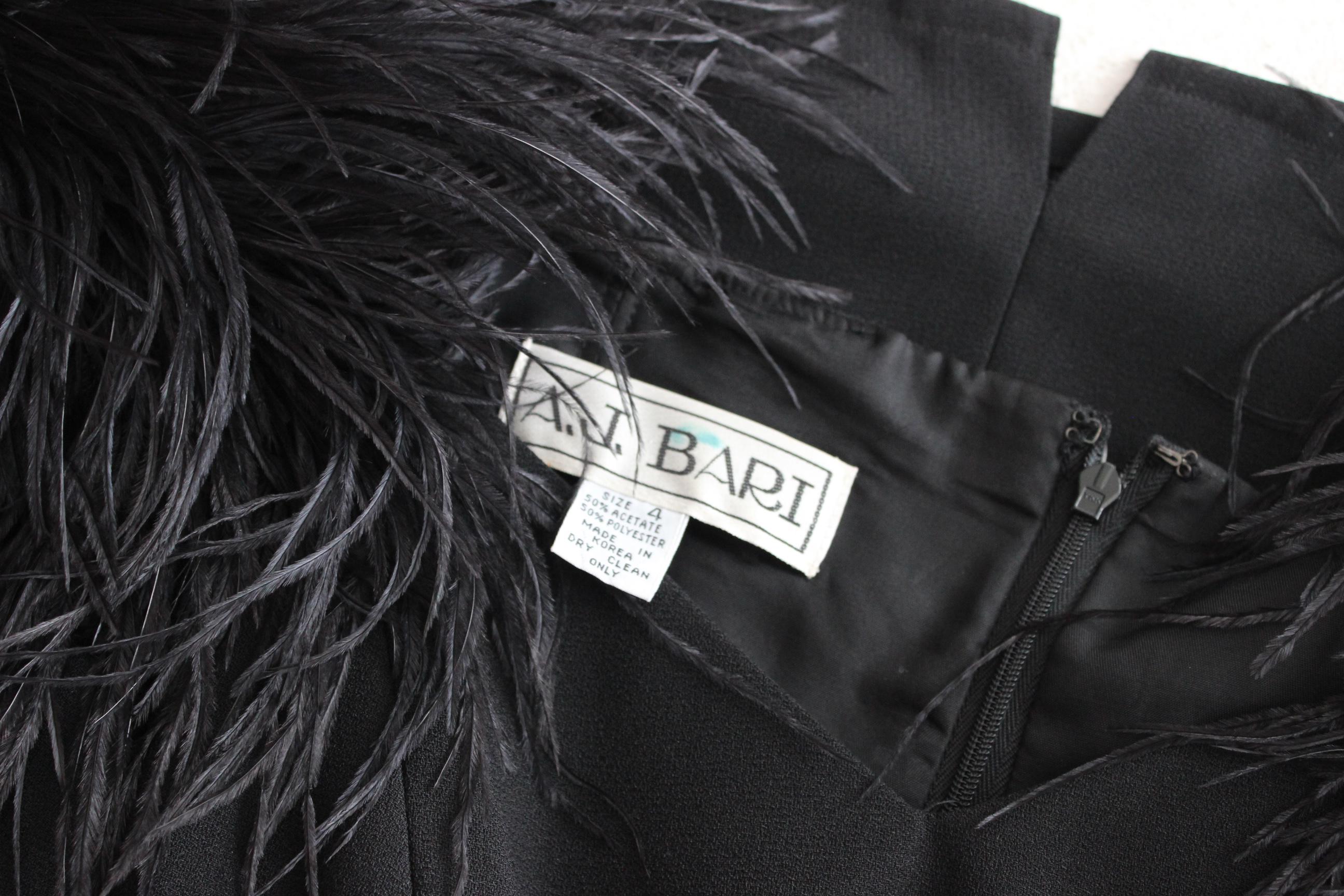 Jawdropping 80s AJ Bari Ostrich Feather Mini