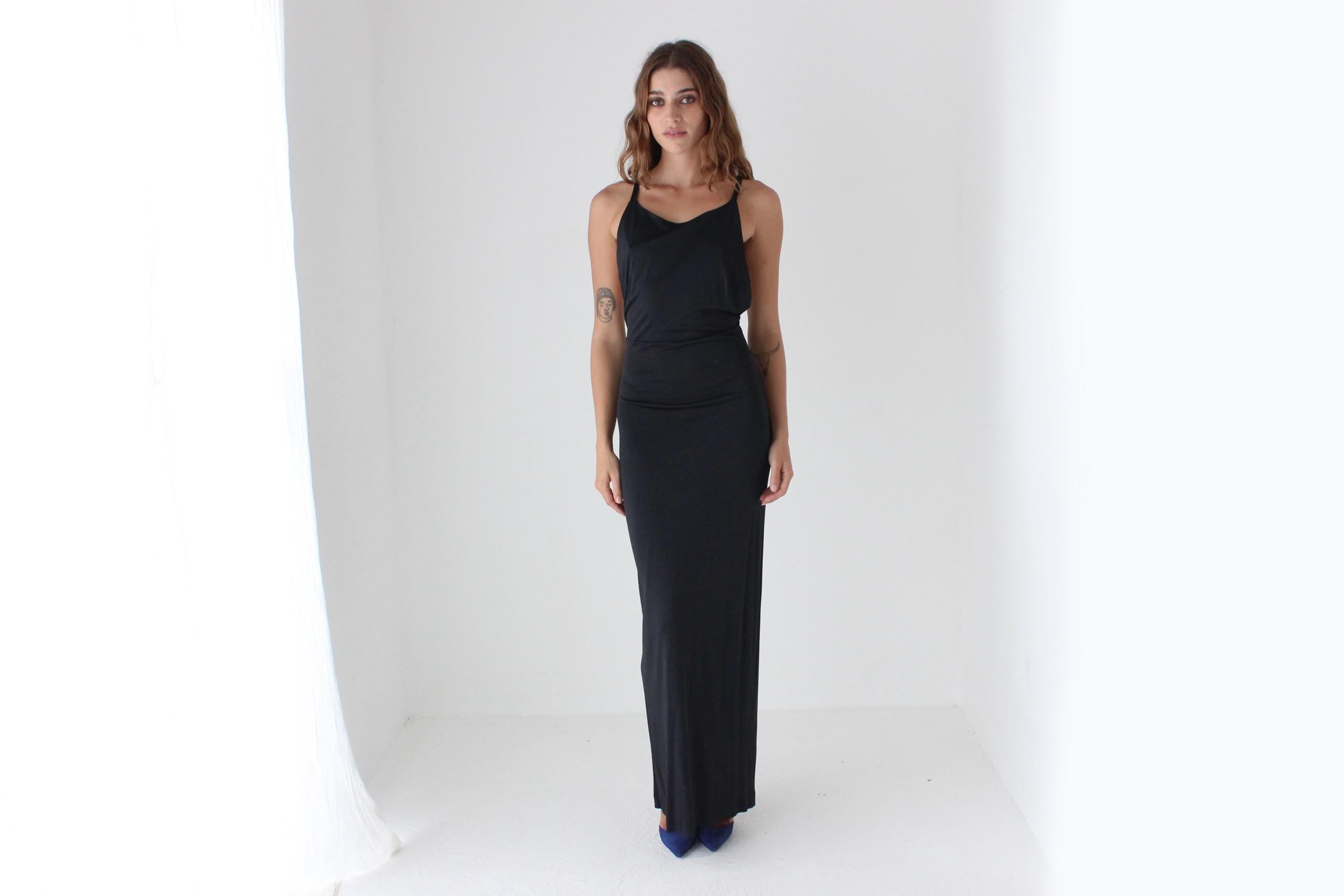 90s Calvin Klein Slinky Backless Gown