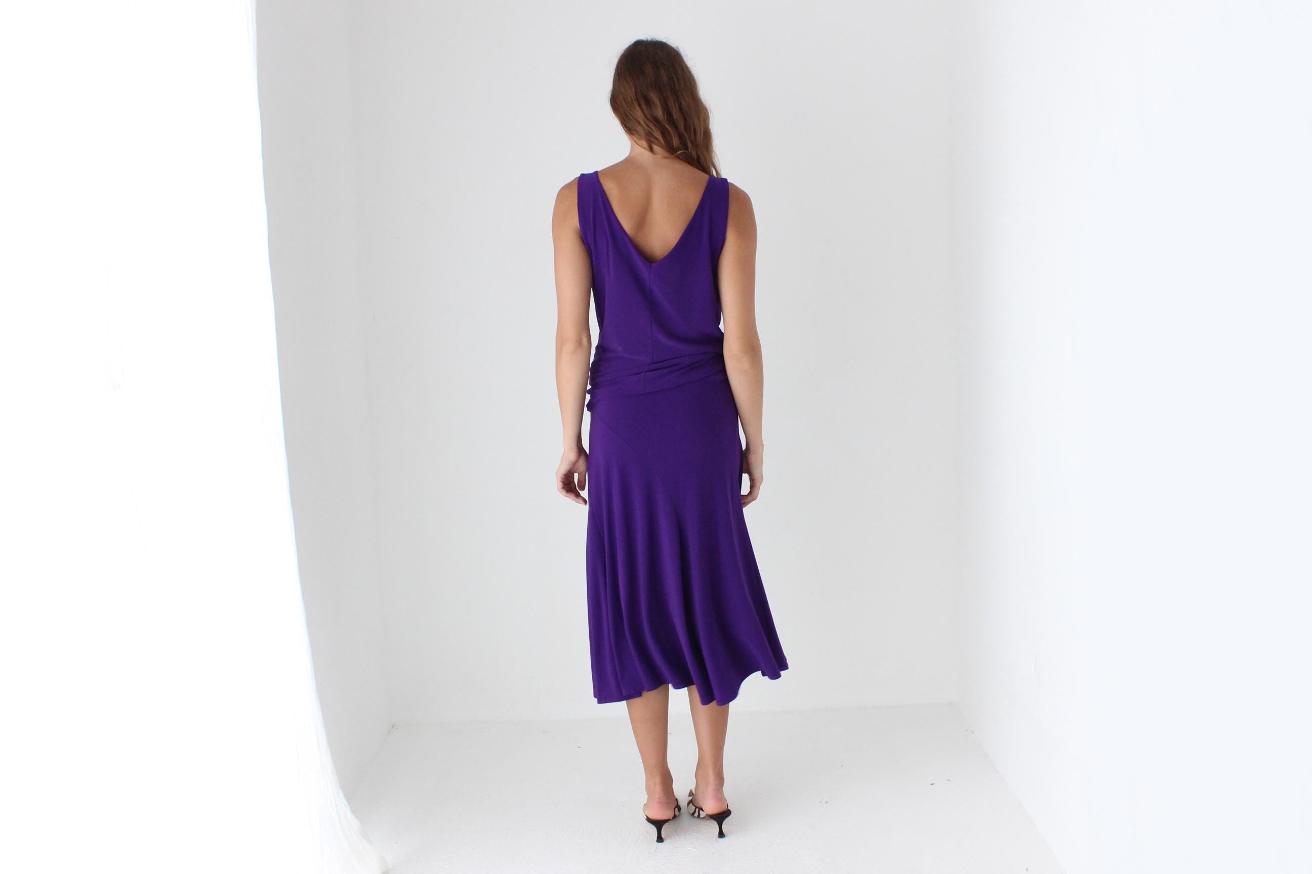 90s Slinky Draped Jersey Two Piece Set