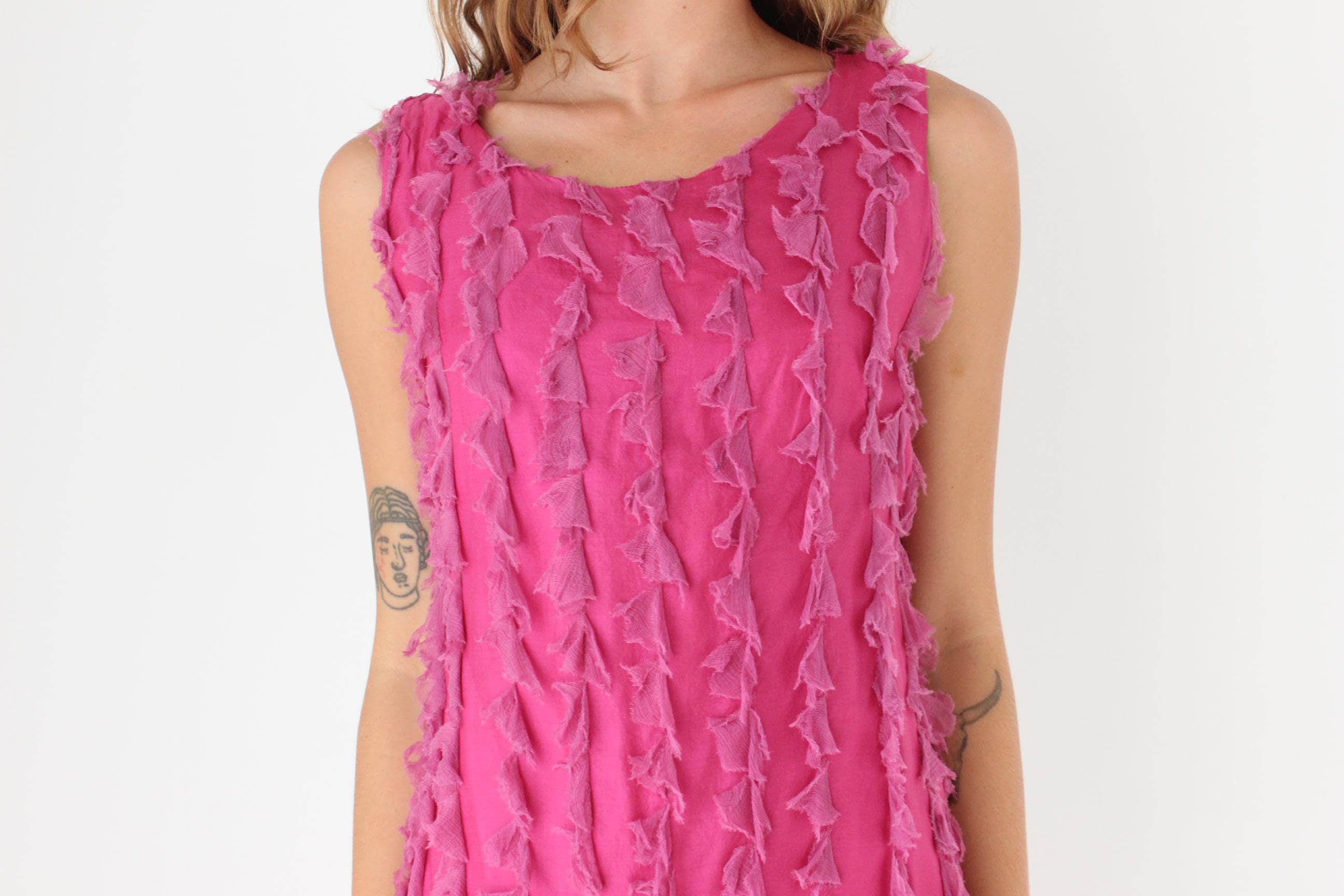 Y2K Abstract Textural Bubblegum 3D Silk Mini