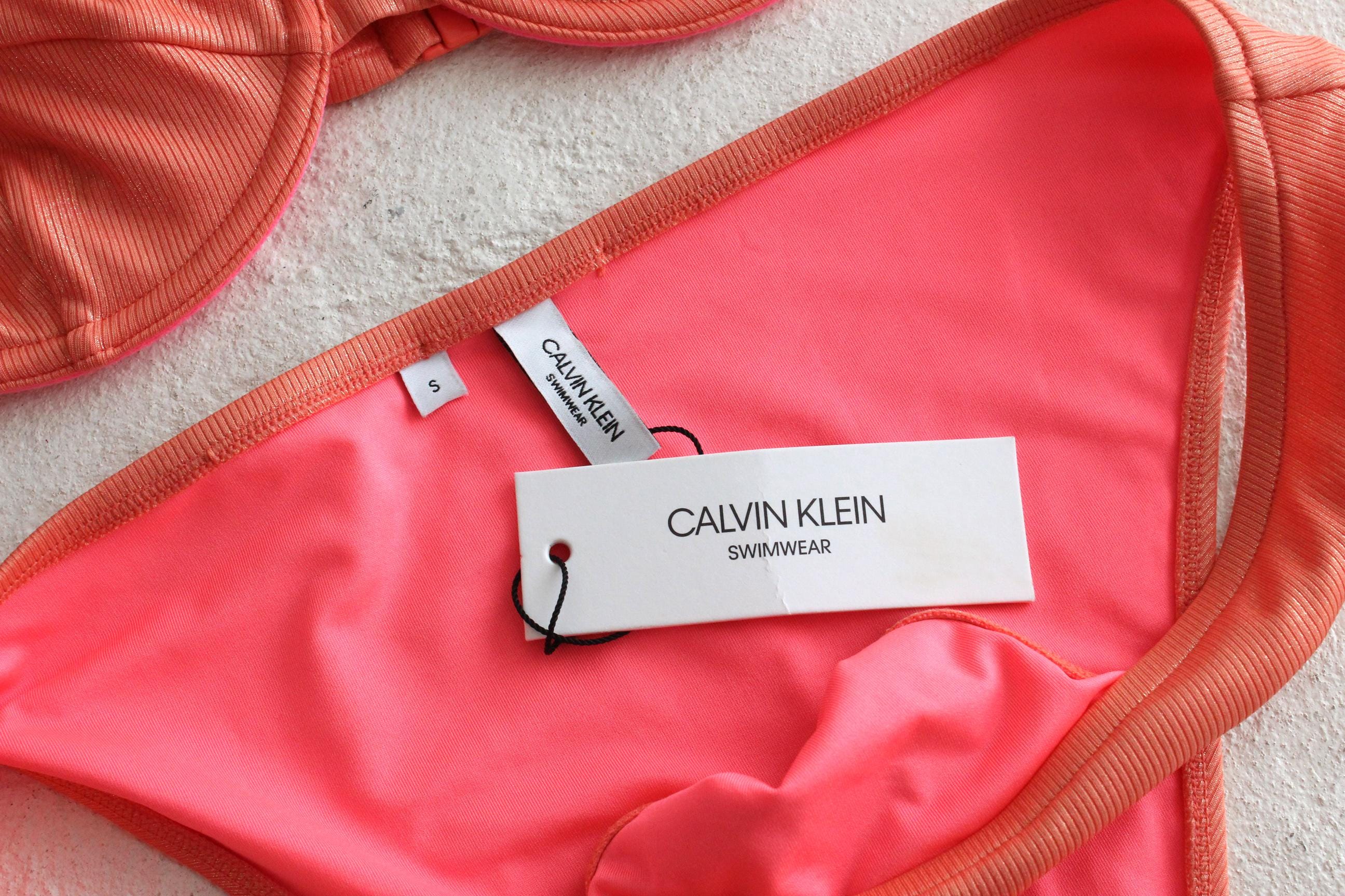 2000s Calvin Klein Metallic Peach Bikini