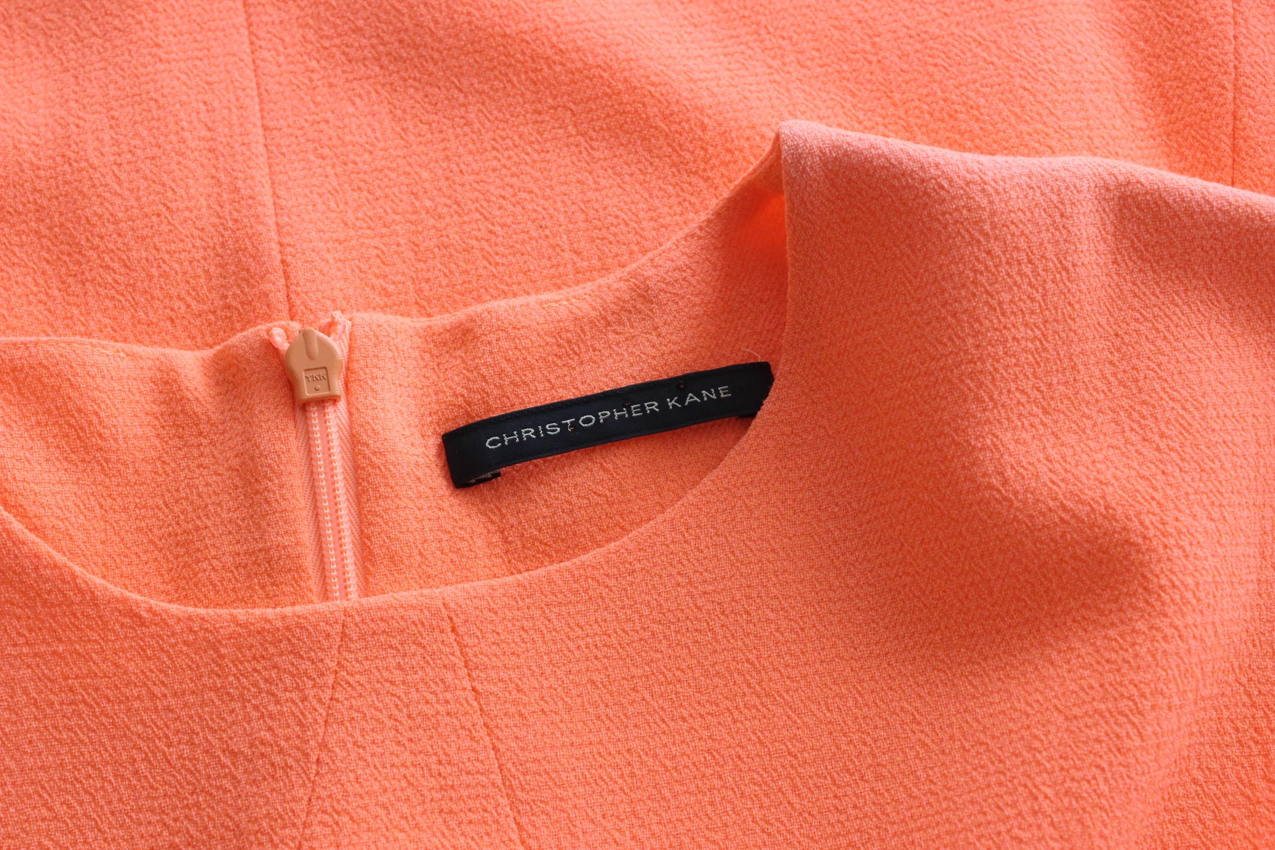 2000s Christopher Kane Neon Orange Wool Crepe Mini