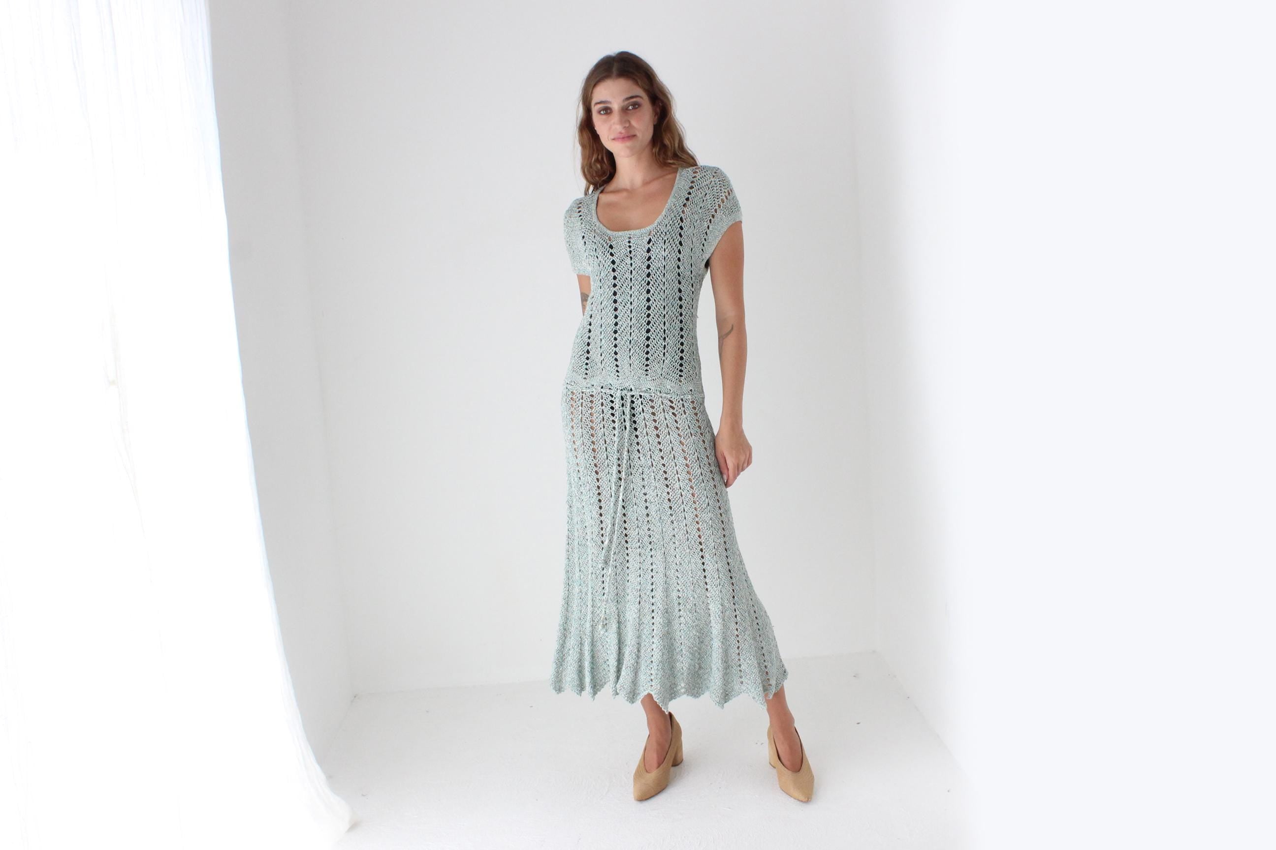 True 70s Handmade Crochet Dress