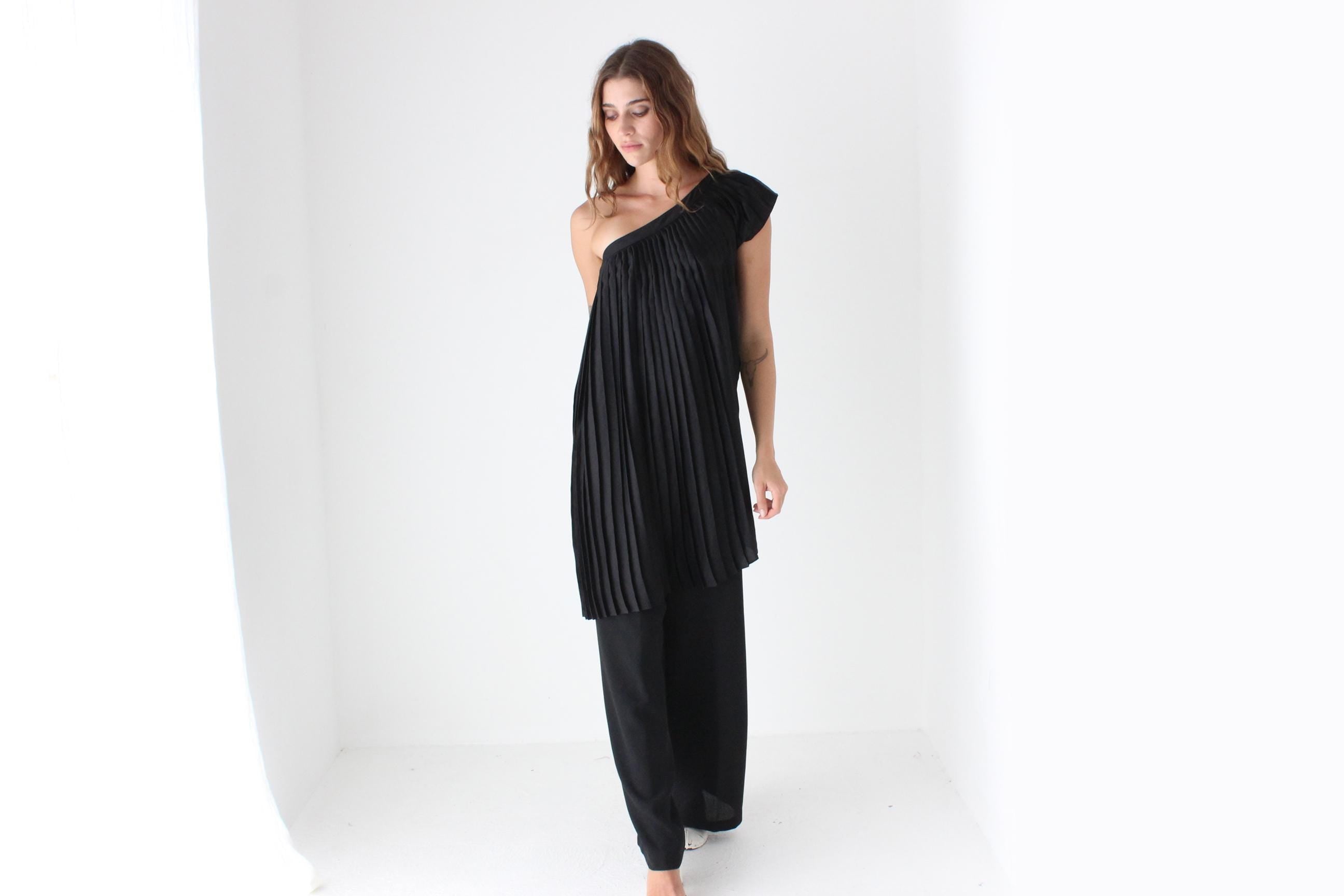 2000s Pleated One Shoulder Top or Mini