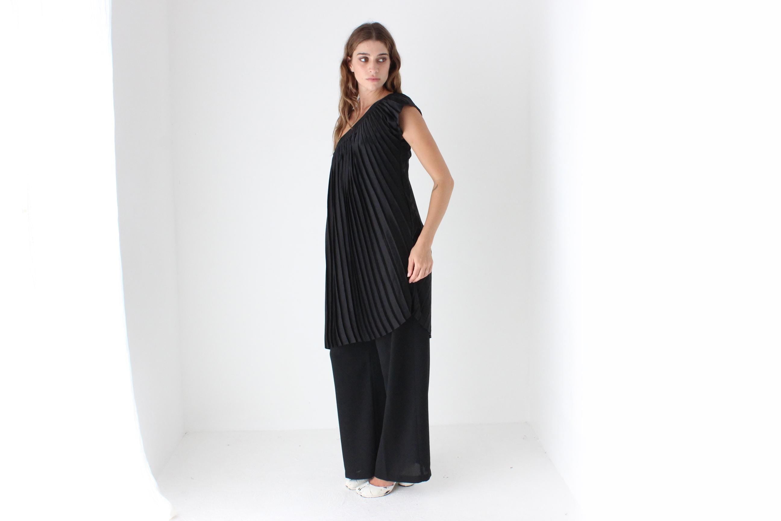 2000s Pleated One Shoulder Top or Mini