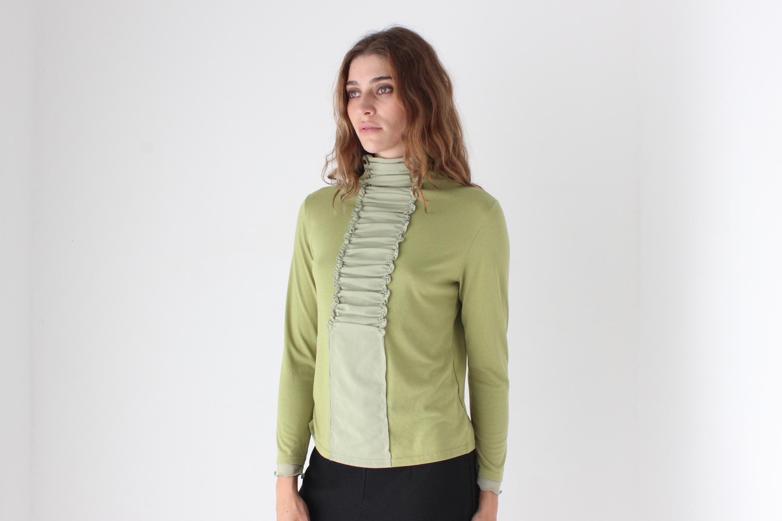 Futuristic Y2K Ruched Tulle Textural Top