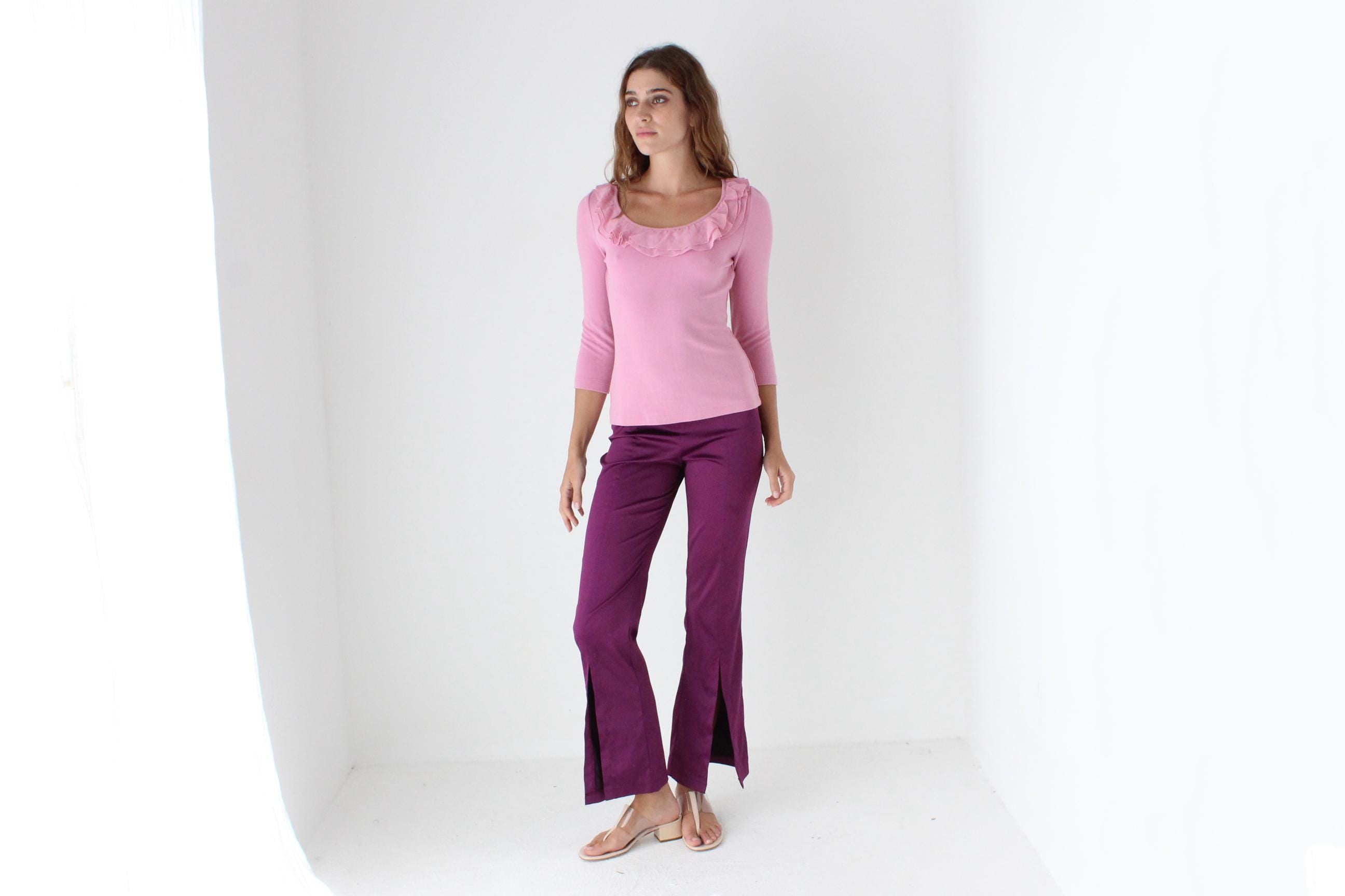 Y2K Bubblegum Frilly Scoop Neck Top